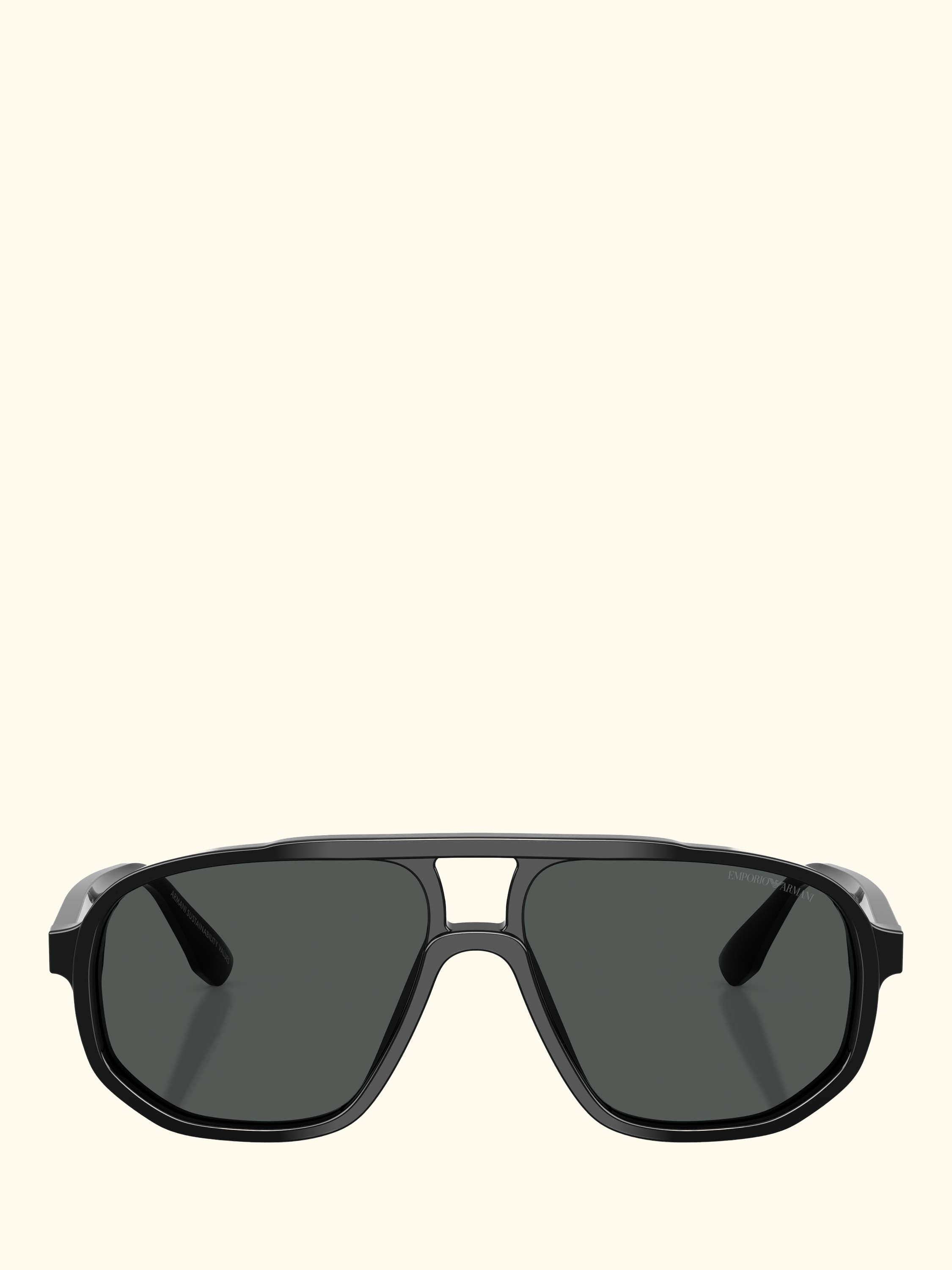 EA4263 Men's Aviator Sunglasses, Shiny Black/Grey