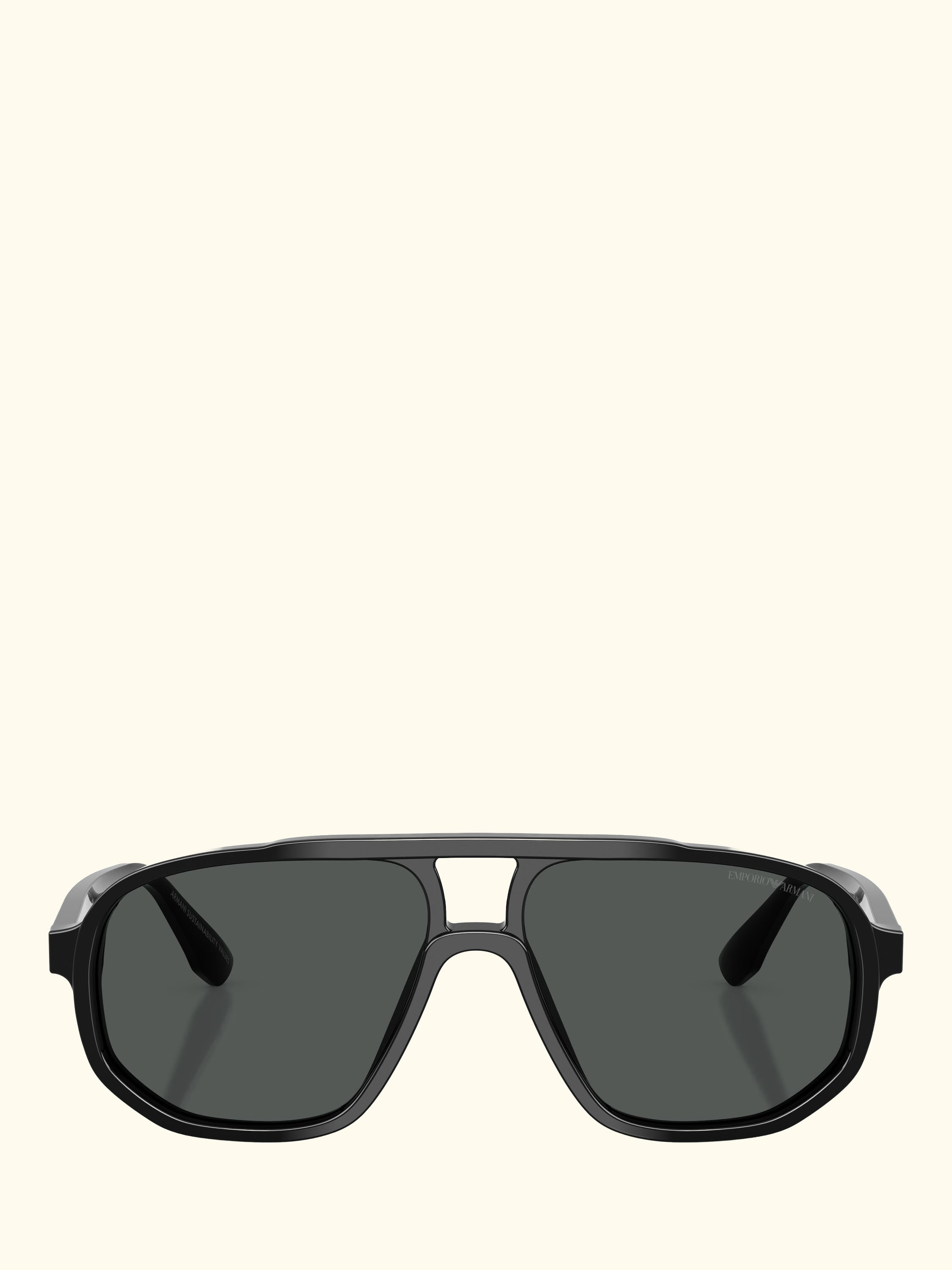 EA4263 Men's Aviator Sunglasses, Shiny Black/Grey