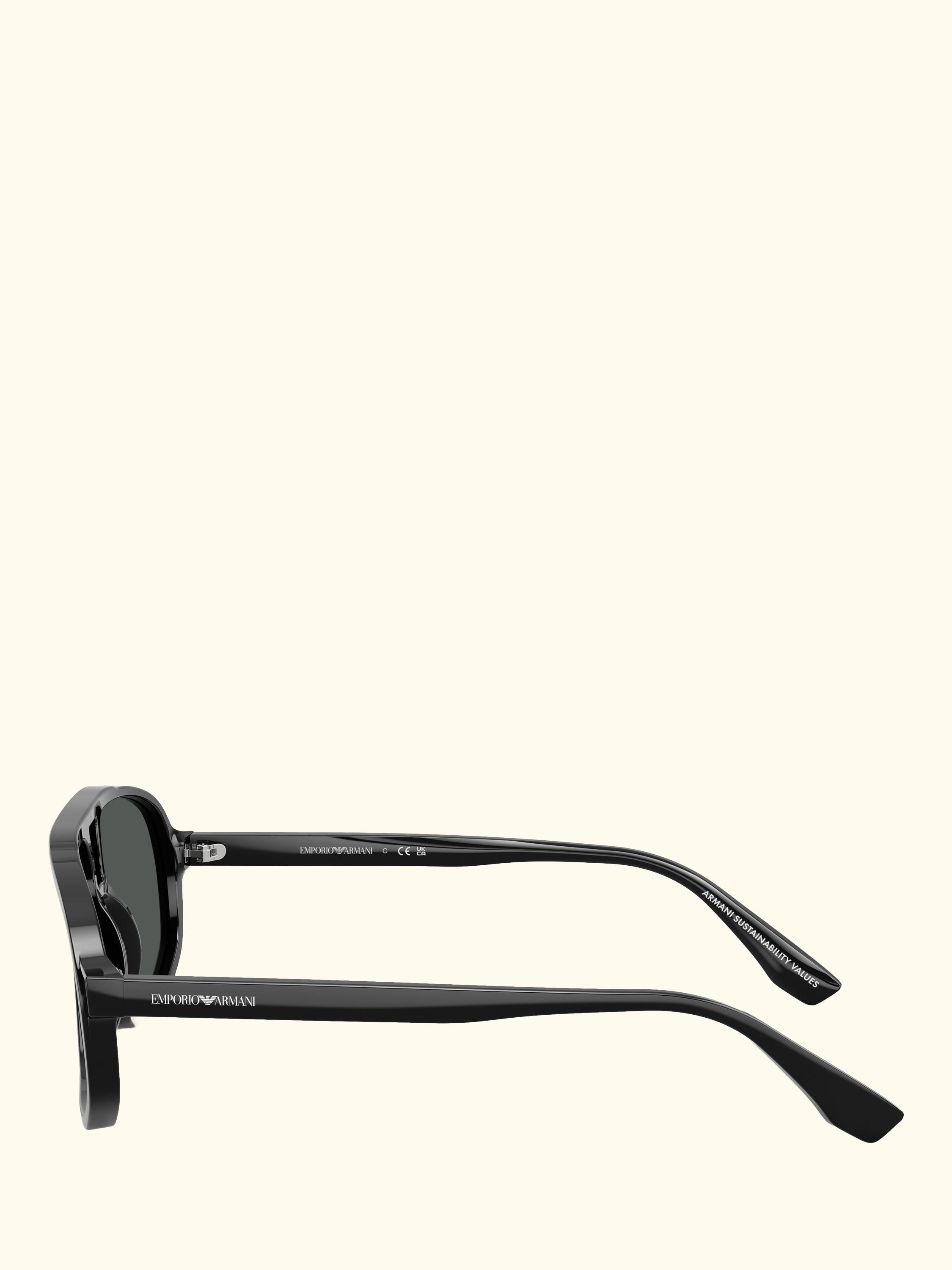 EA4263 Men's Aviator Sunglasses, Shiny Black/Grey