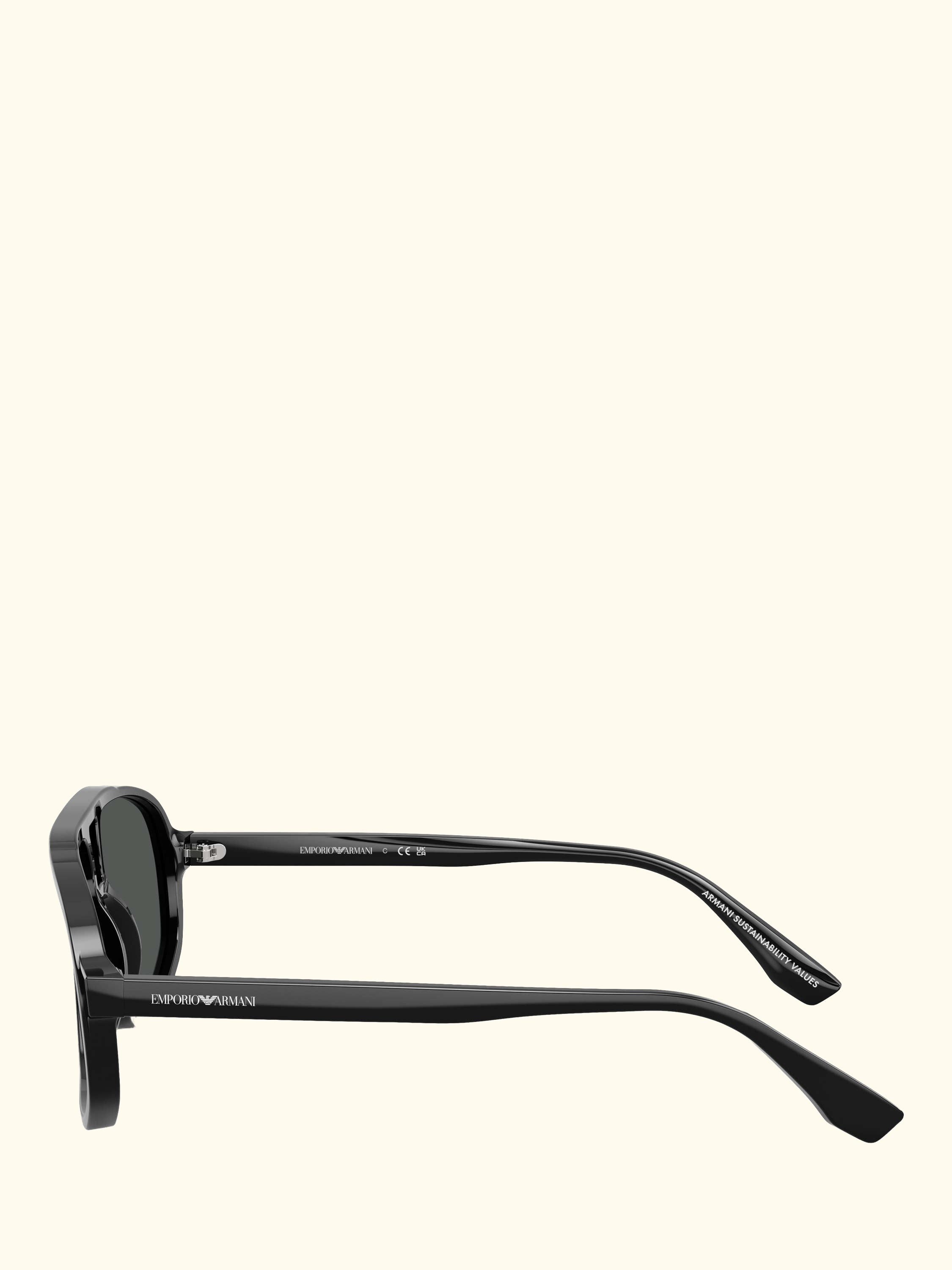EA4263 Men's Aviator Sunglasses, Shiny Black/Grey