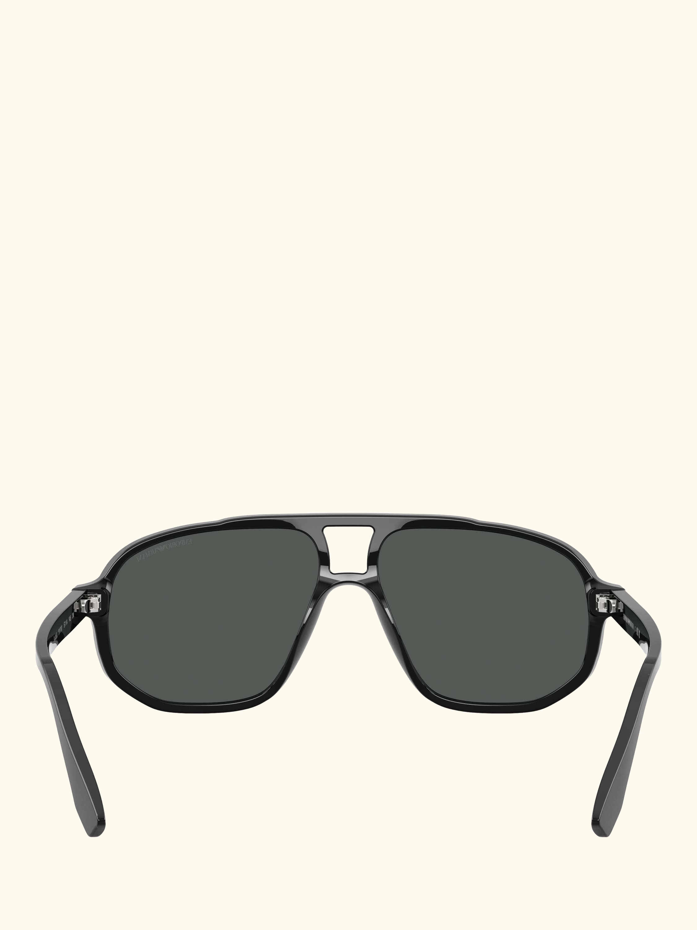 EA4263 Men's Aviator Sunglasses, Shiny Black/Grey