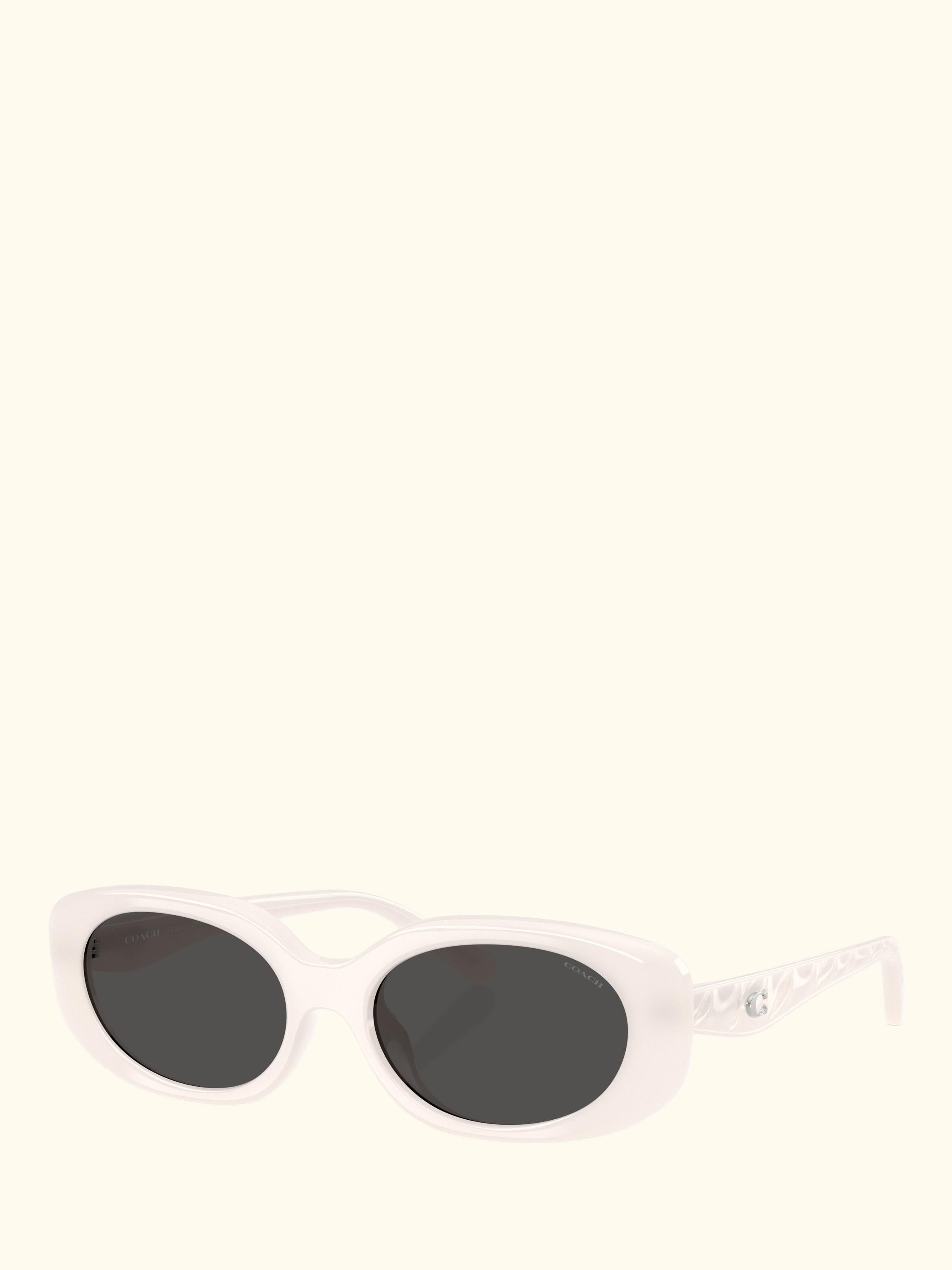 HC8443 Women's Oval Sunglasses, Milky Cloud/Grey
