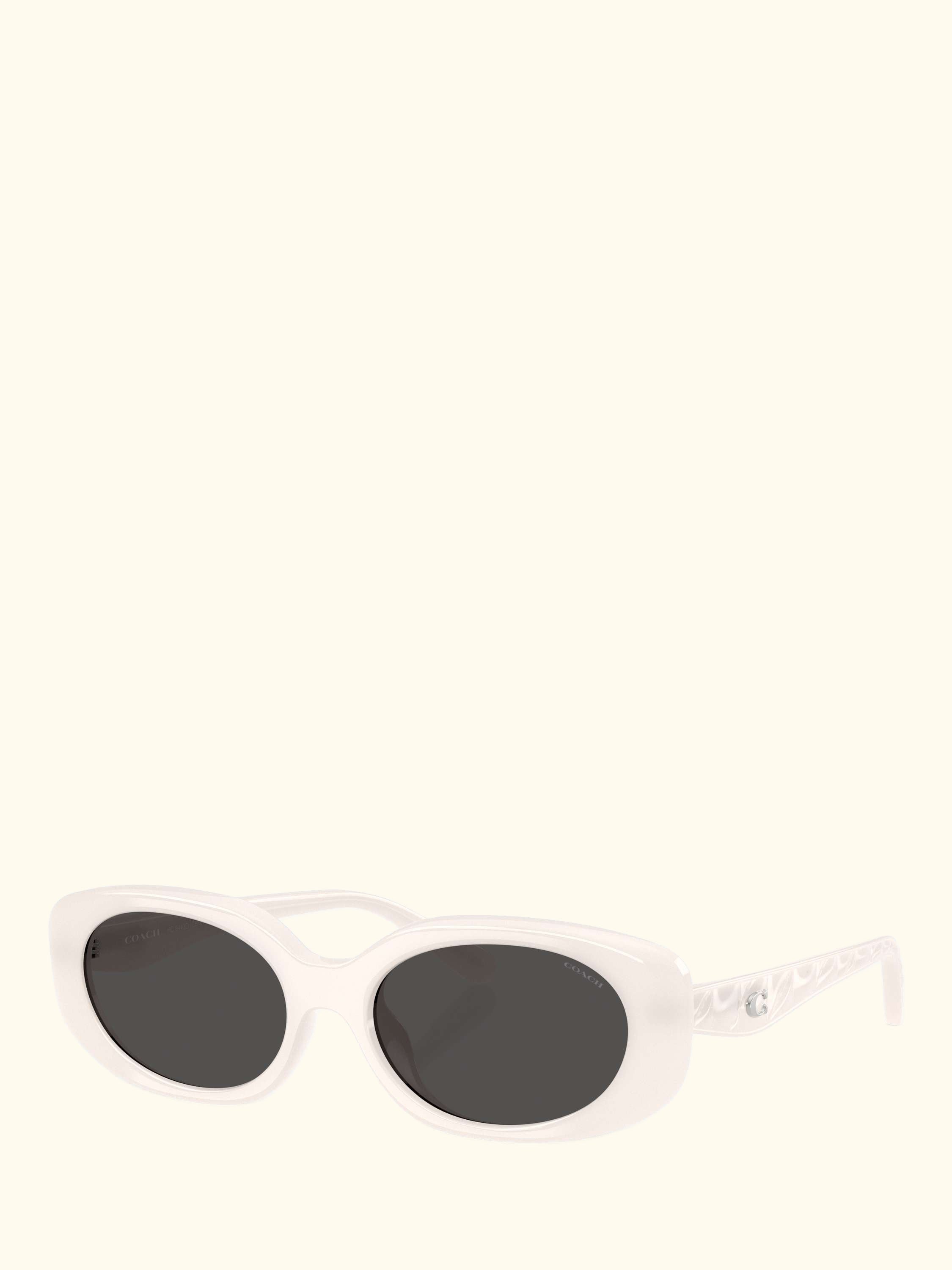 HC8443 Women's Oval Sunglasses, Milky Cloud/Grey