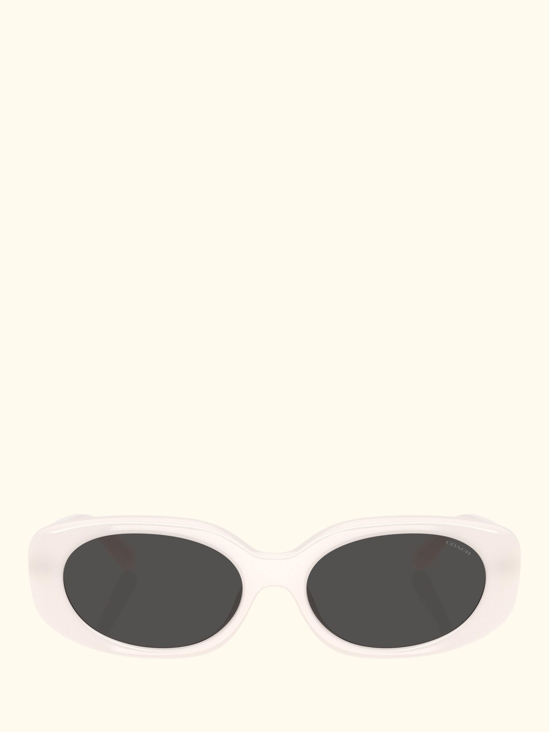 HC8443 Women's Oval Sunglasses, Milky Cloud/Grey