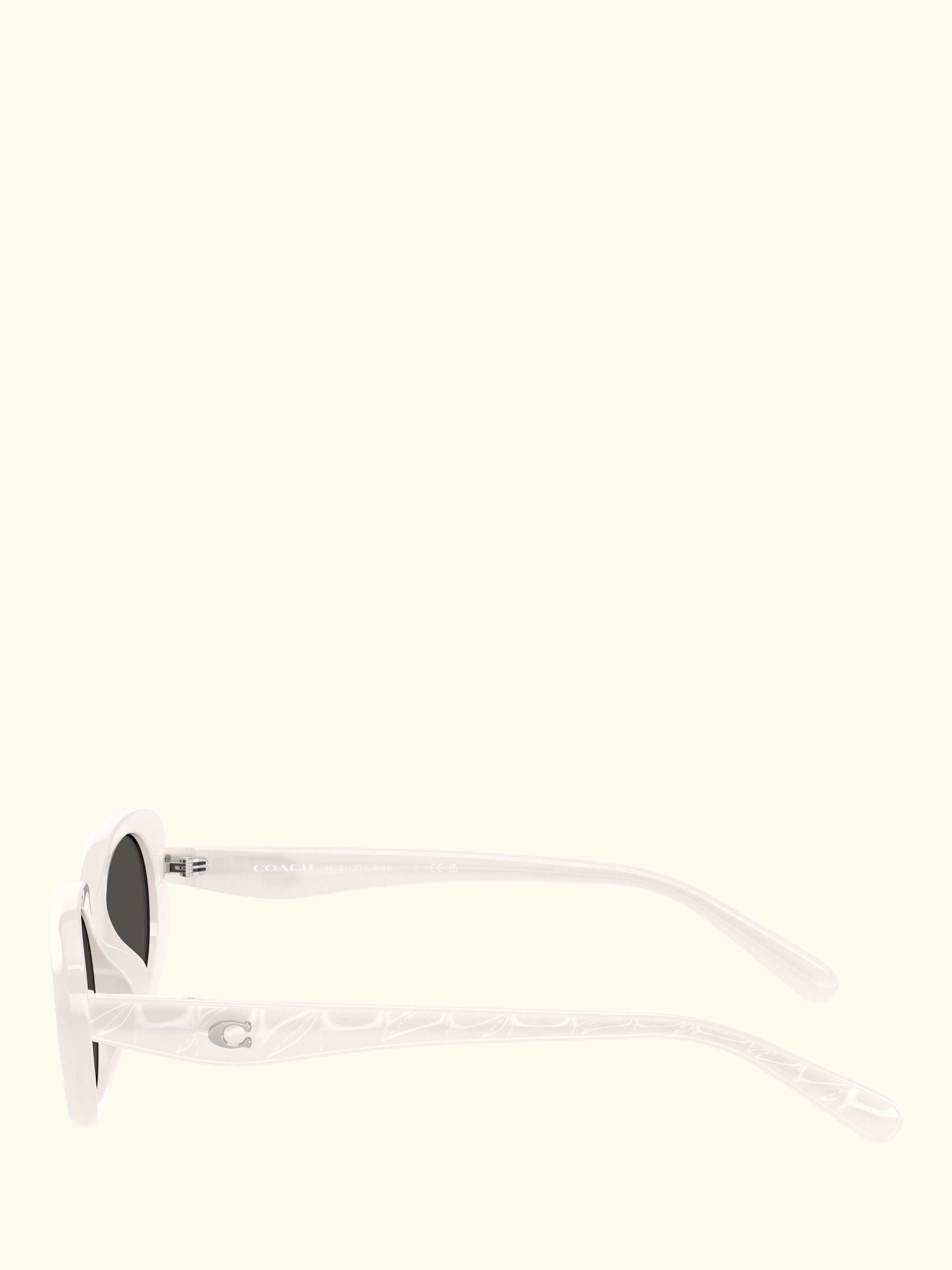 HC8443 Women's Oval Sunglasses, Milky Cloud/Grey