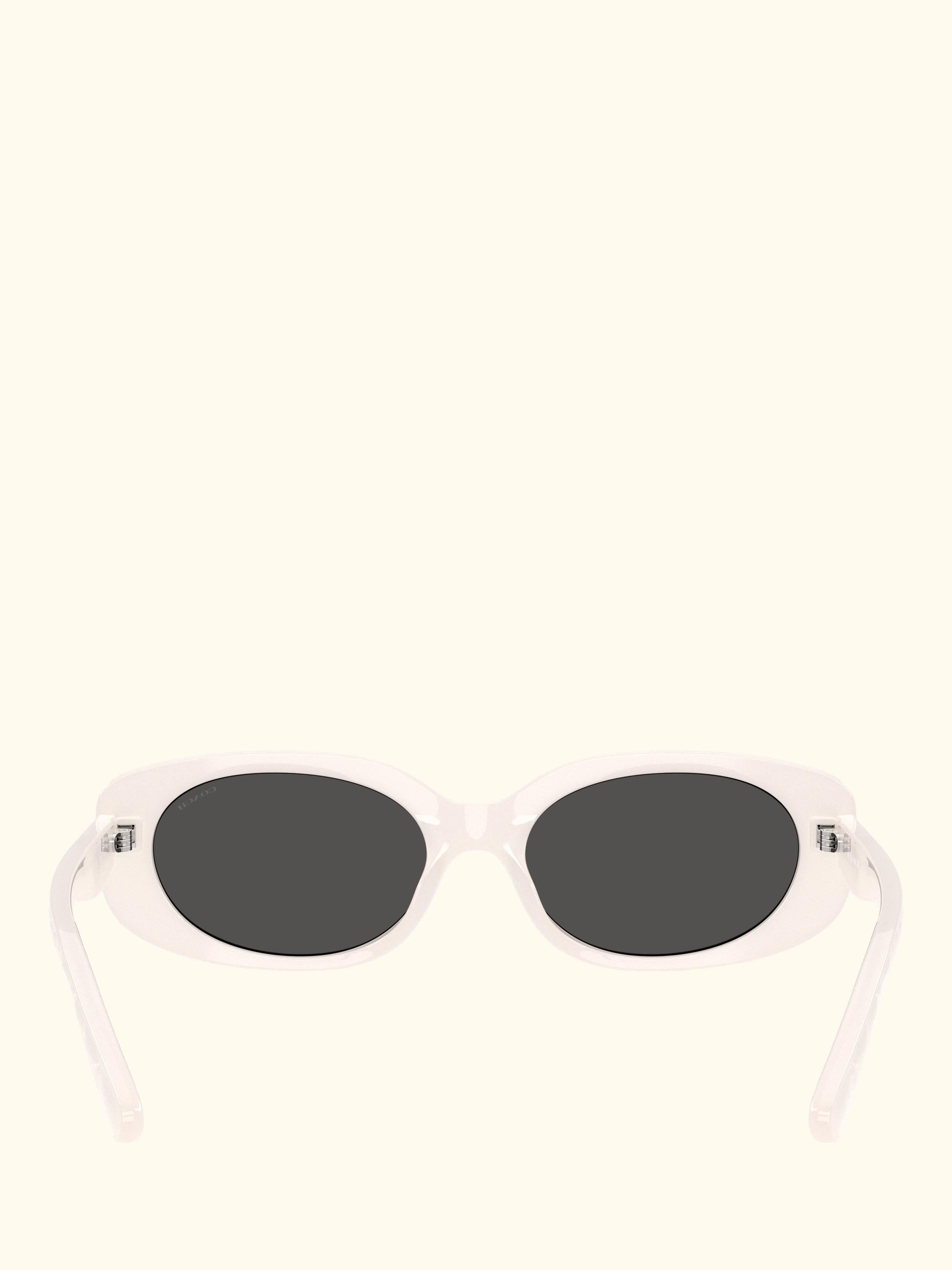 HC8443 Women's Oval Sunglasses, Milky Cloud/Grey