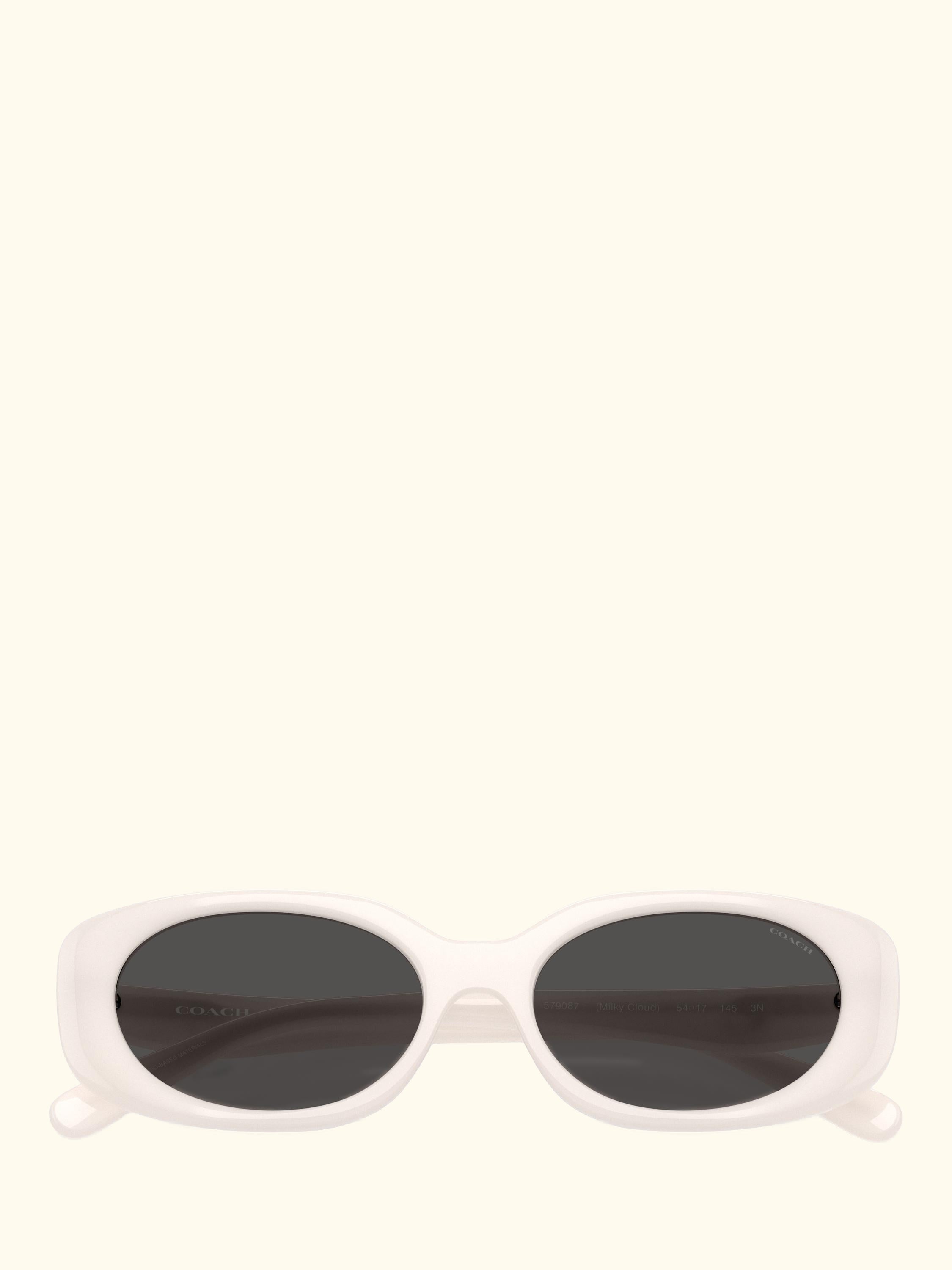 HC8443 Women's Oval Sunglasses, Milky Cloud/Grey