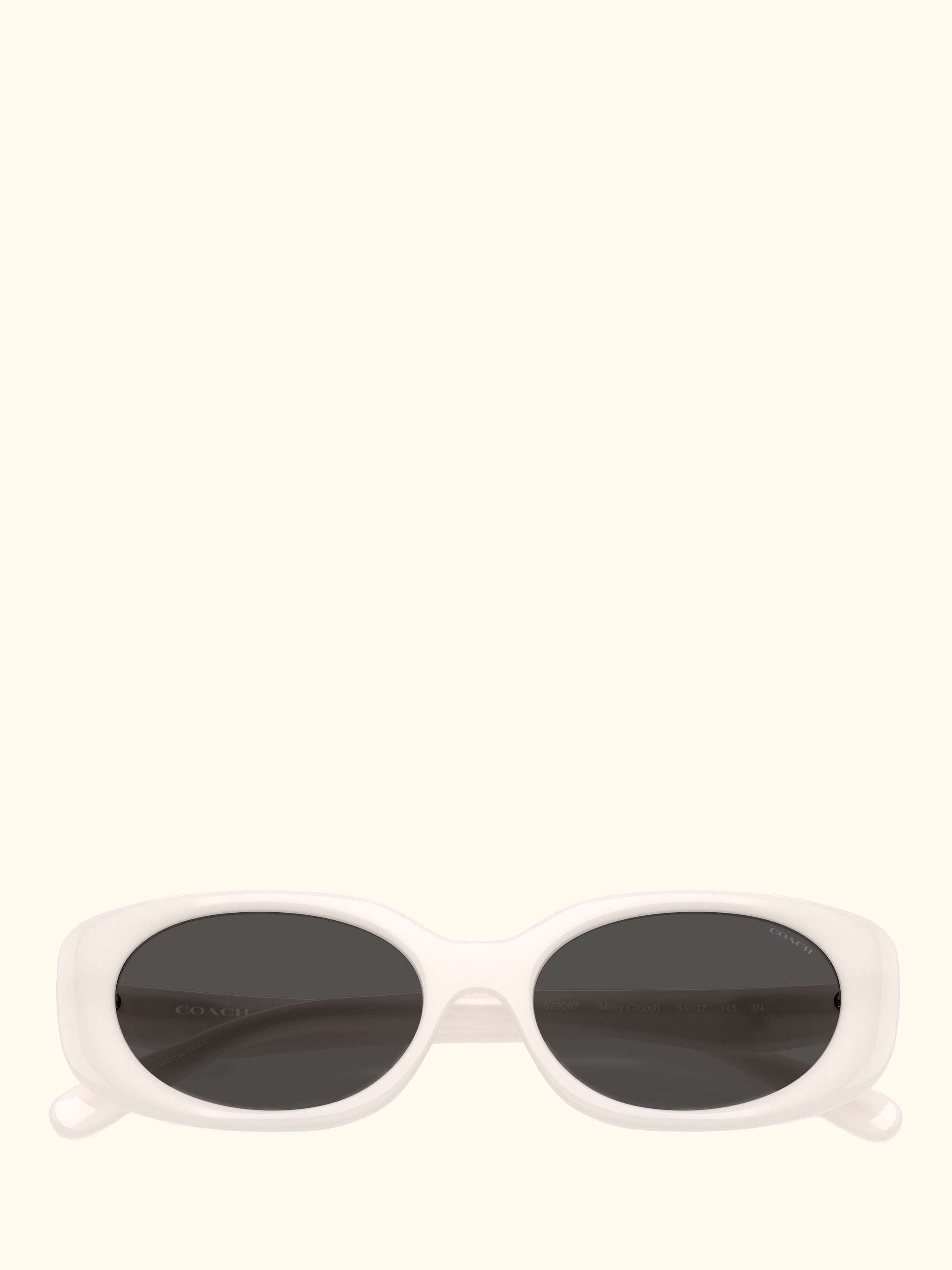 HC8443 Women's Oval Sunglasses, Milky Cloud/Grey