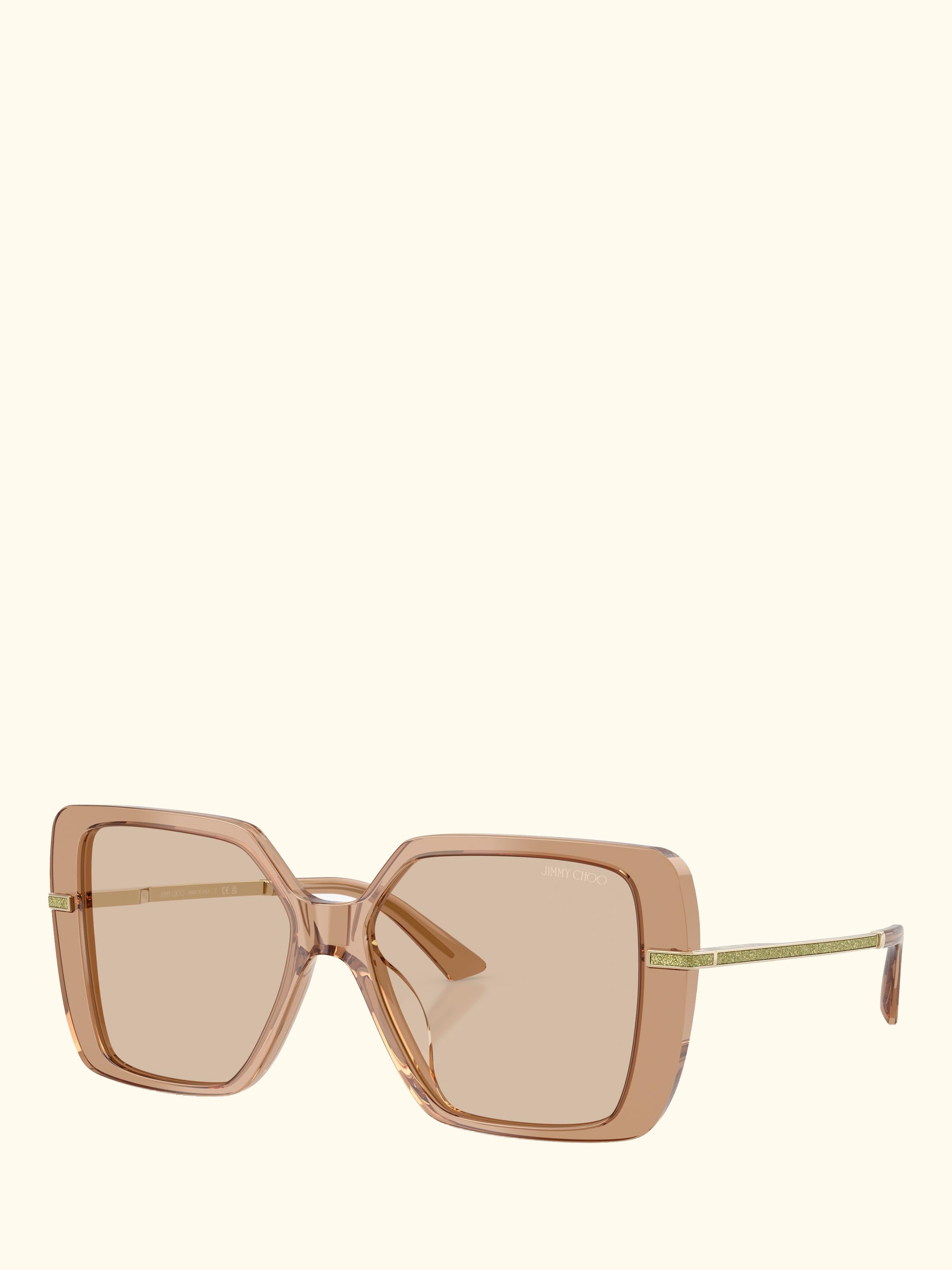 JC5048 Women's Square Sunglasses, Transparent Tan/Brown