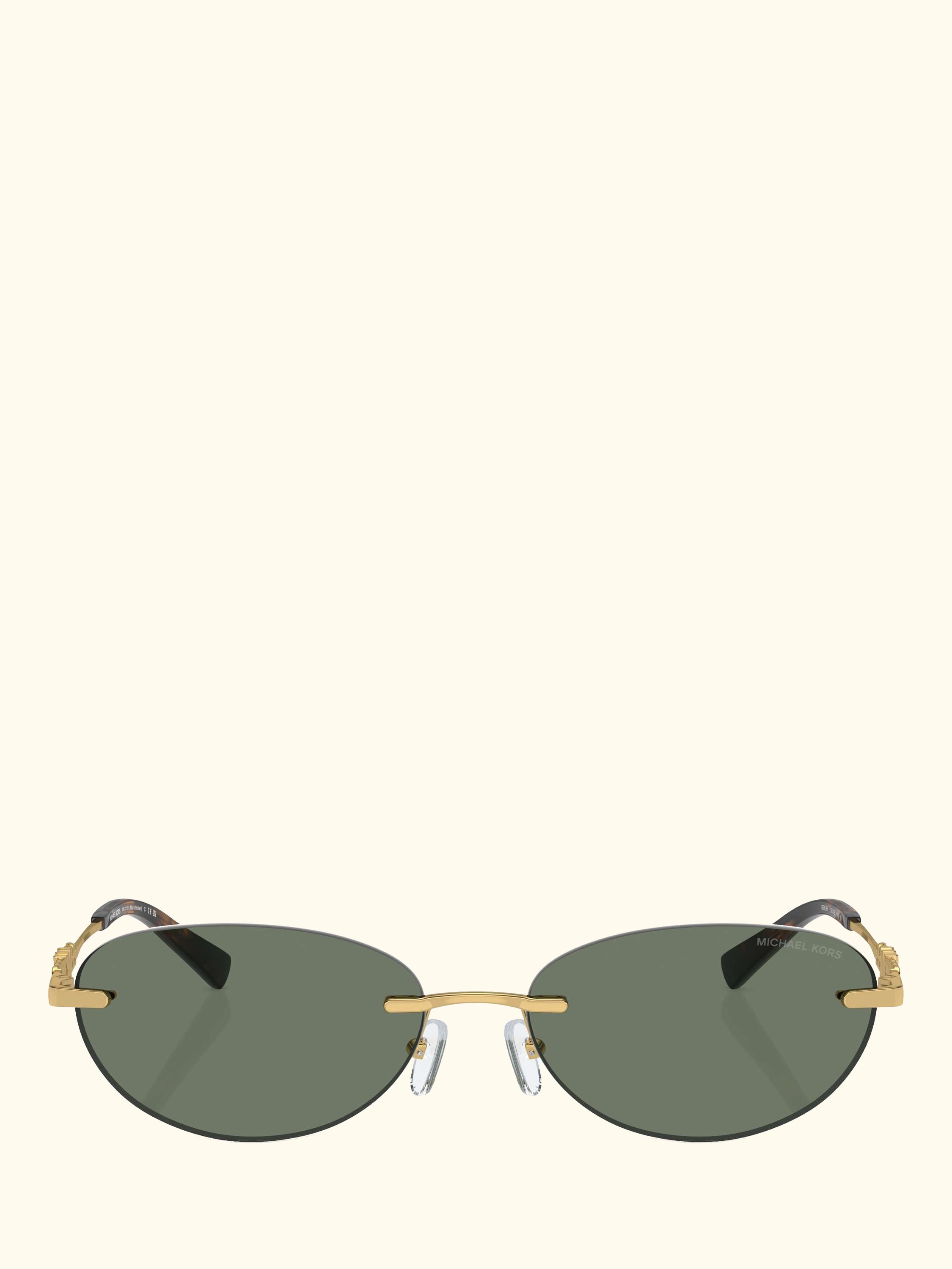 MK1151 Women's Oval Sunglasses, Gold/Green