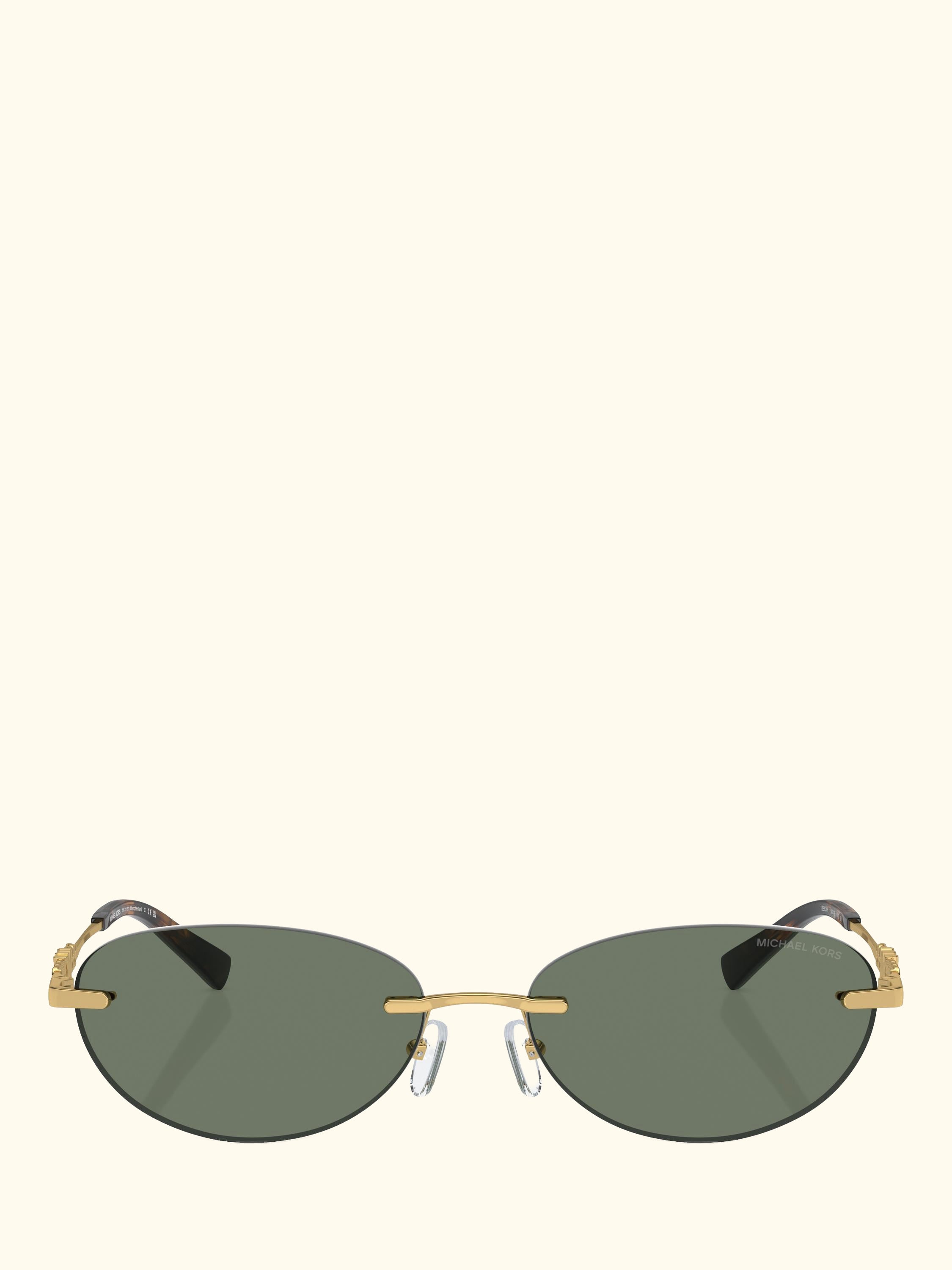 MK1151 Women's Oval Sunglasses, Gold/Green