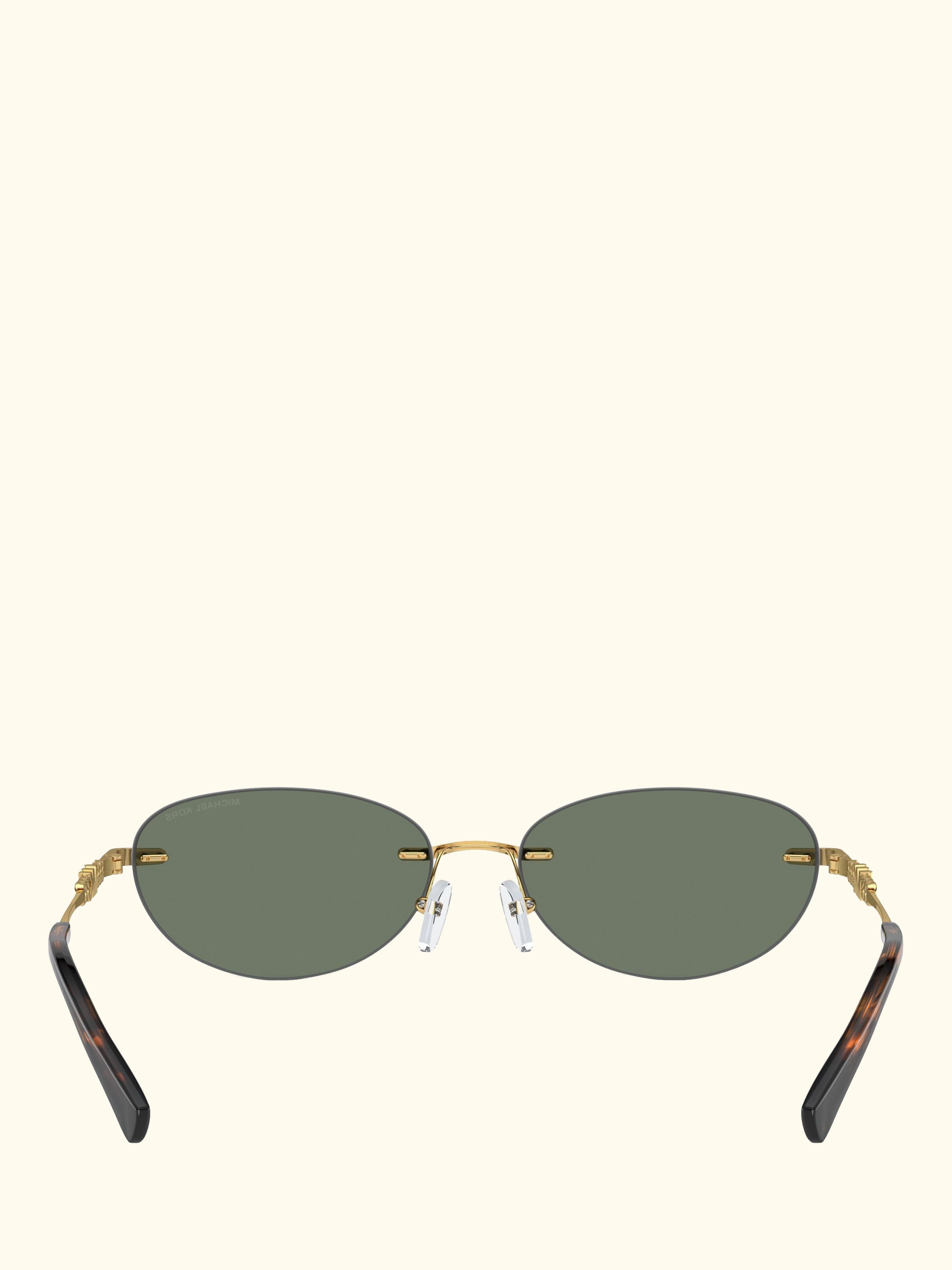MK1151 Women's Oval Sunglasses, Gold/Green