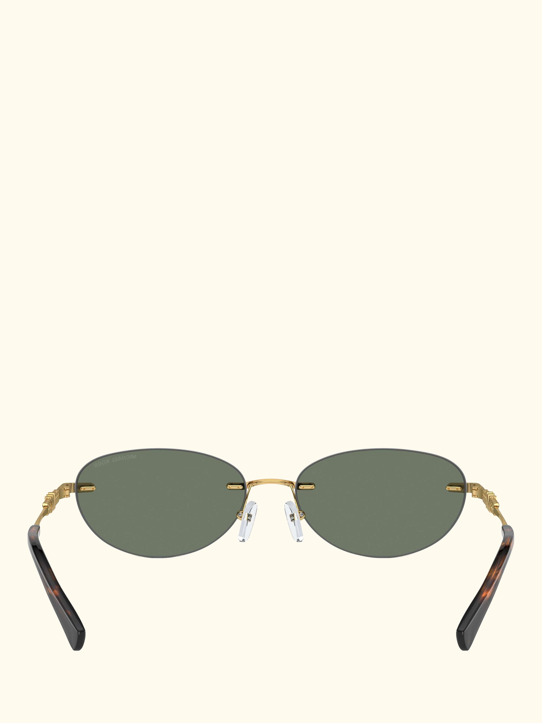 MK1151 Women's Oval Sunglasses, Gold/Green