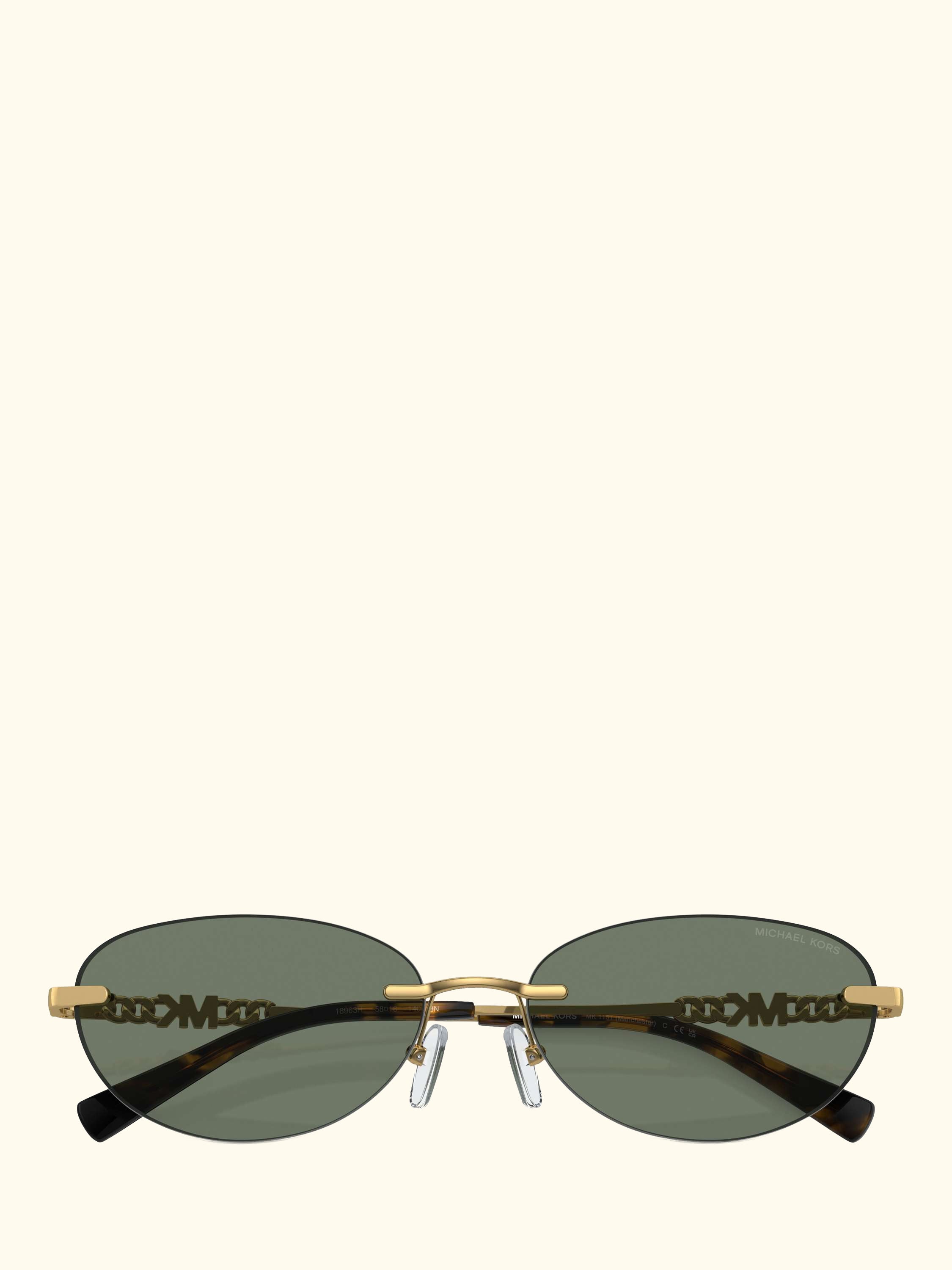 MK1151 Women's Oval Sunglasses, Gold/Green