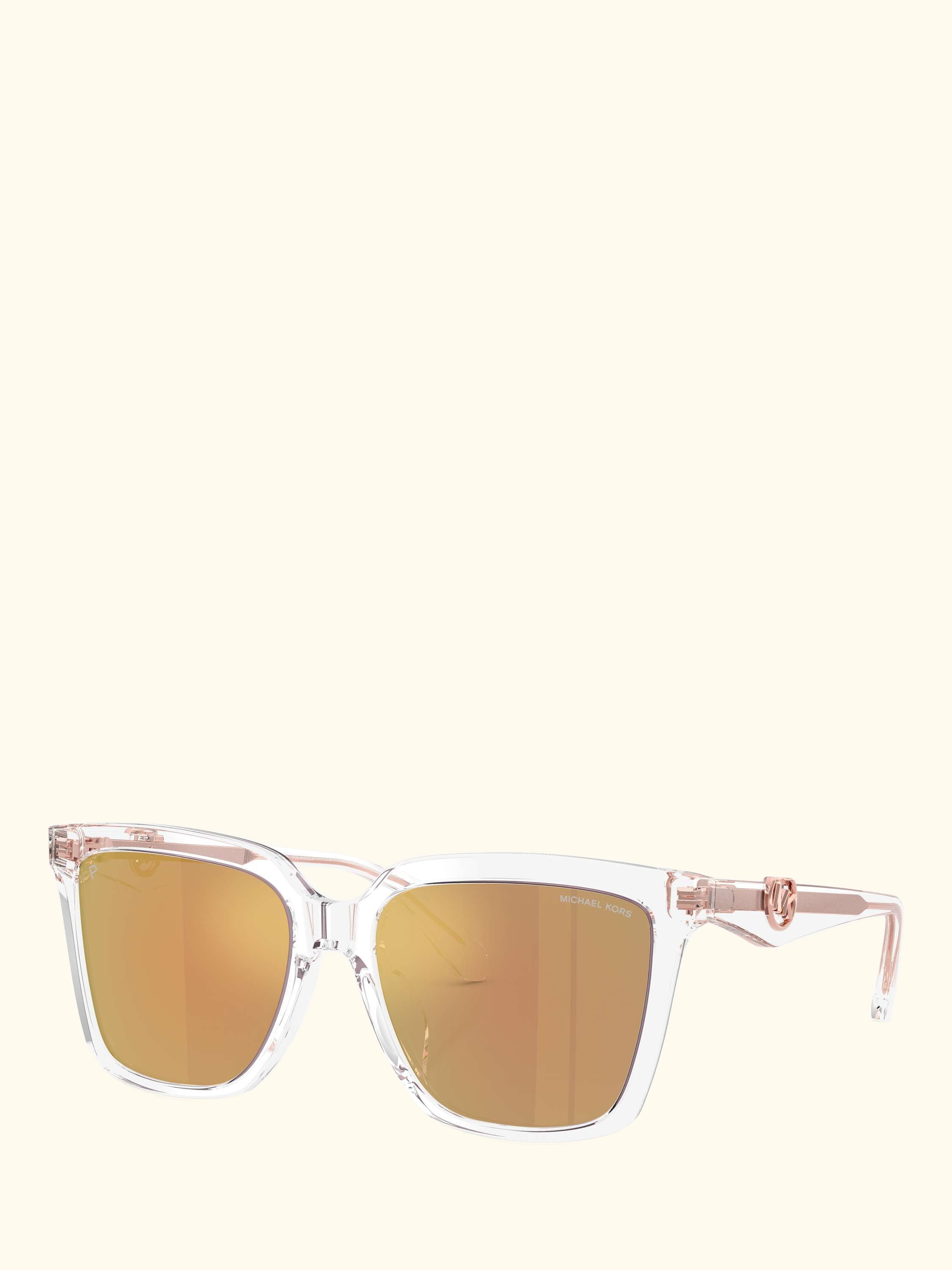 MK2256U Women Polarised Square Sunglasses, Clear/Pink