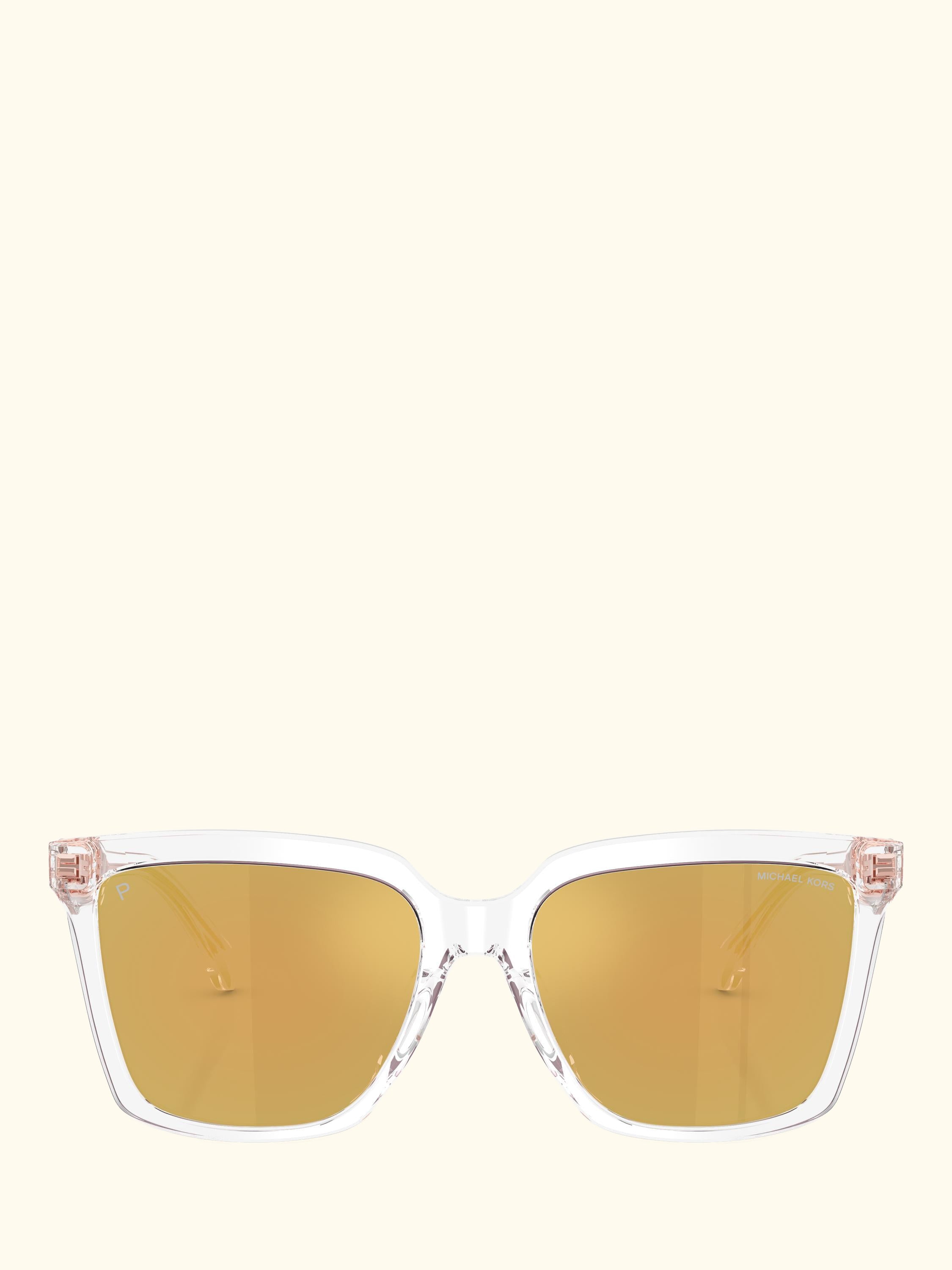 MK2256U Women Polarised Square Sunglasses, Clear/Pink
