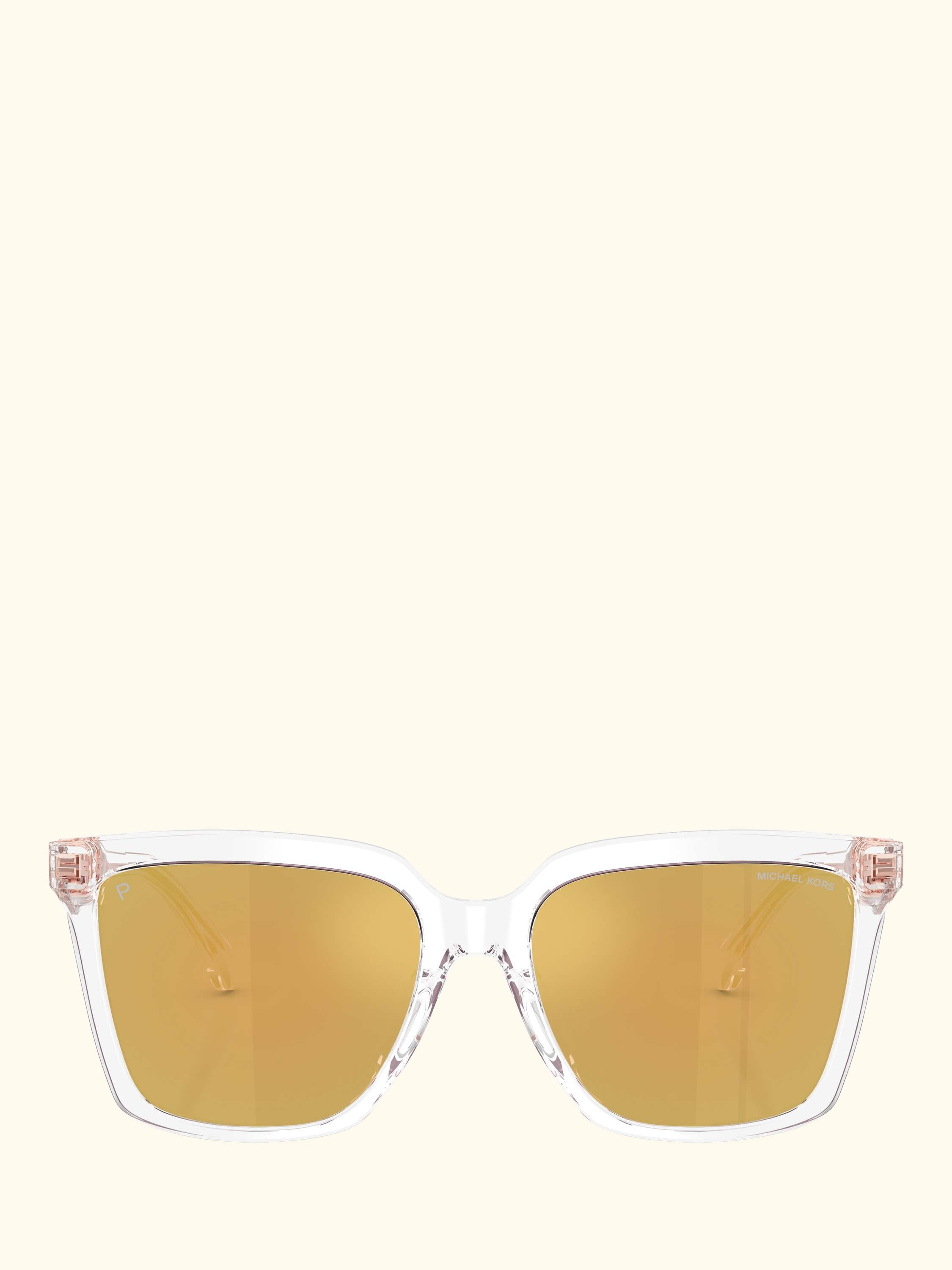 MK2256U Women Polarised Square Sunglasses, Clear/Pink