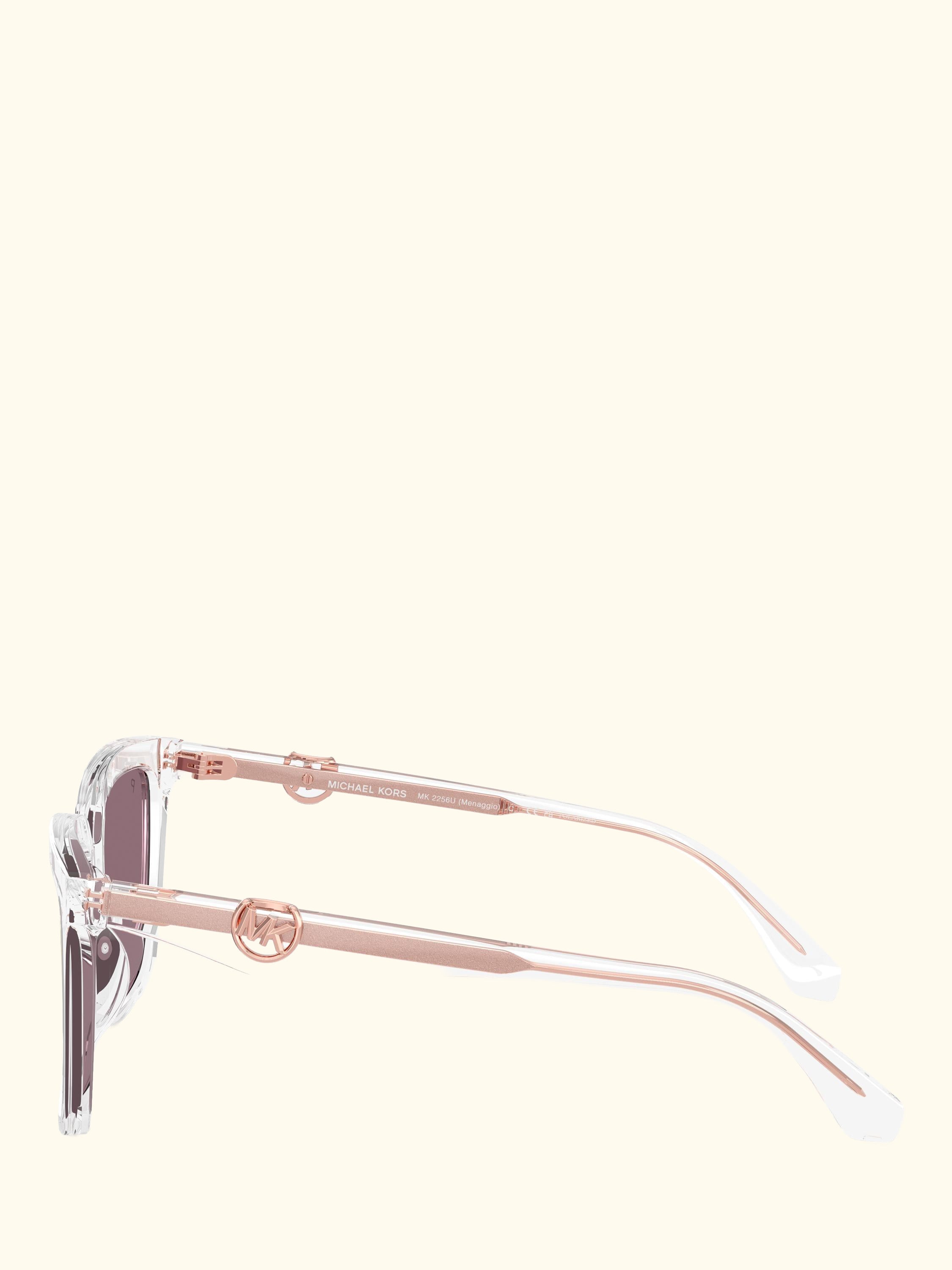 MK2256U Women Polarised Square Sunglasses, Clear/Pink