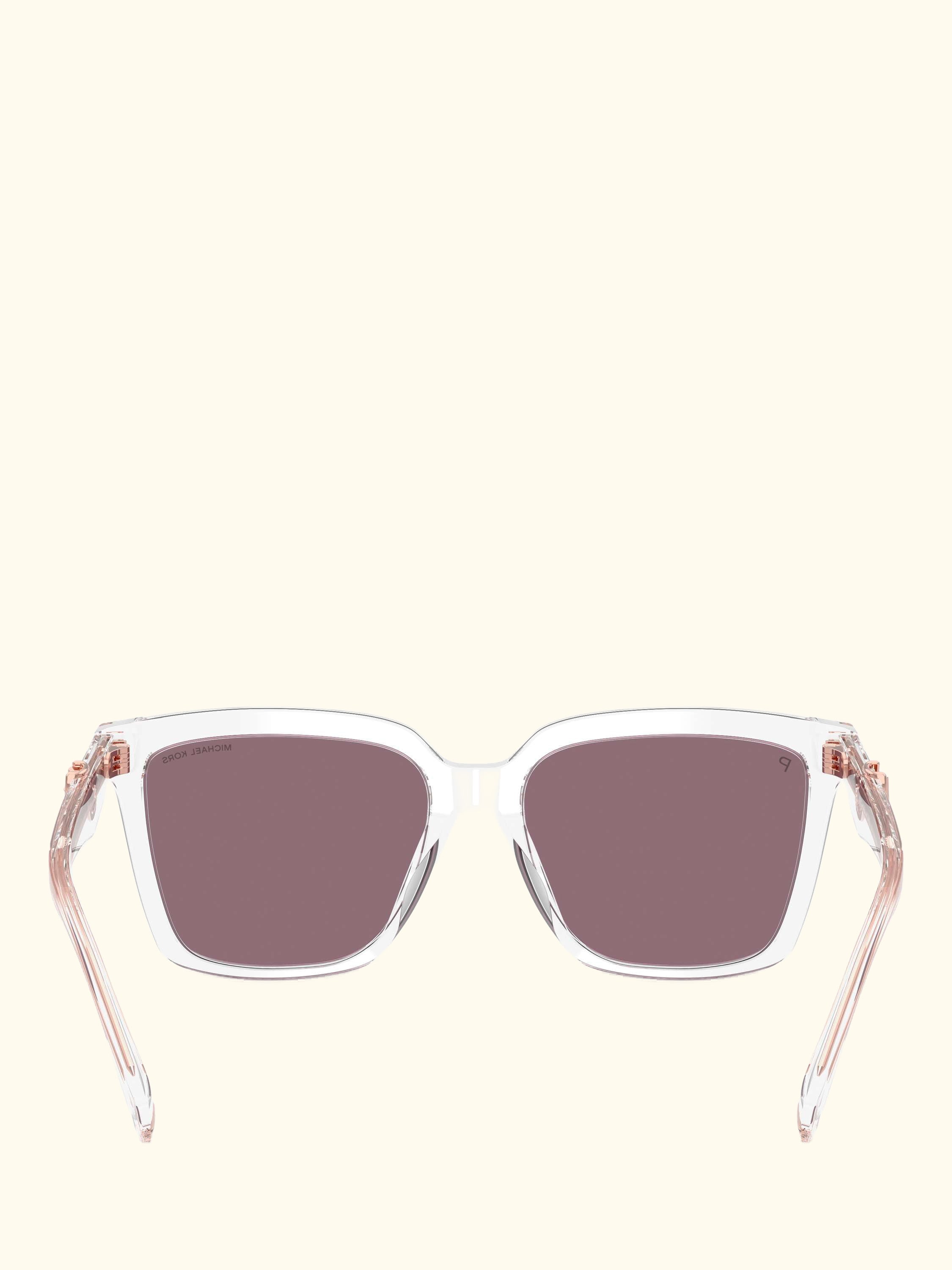 MK2256U Women Polarised Square Sunglasses, Clear/Pink