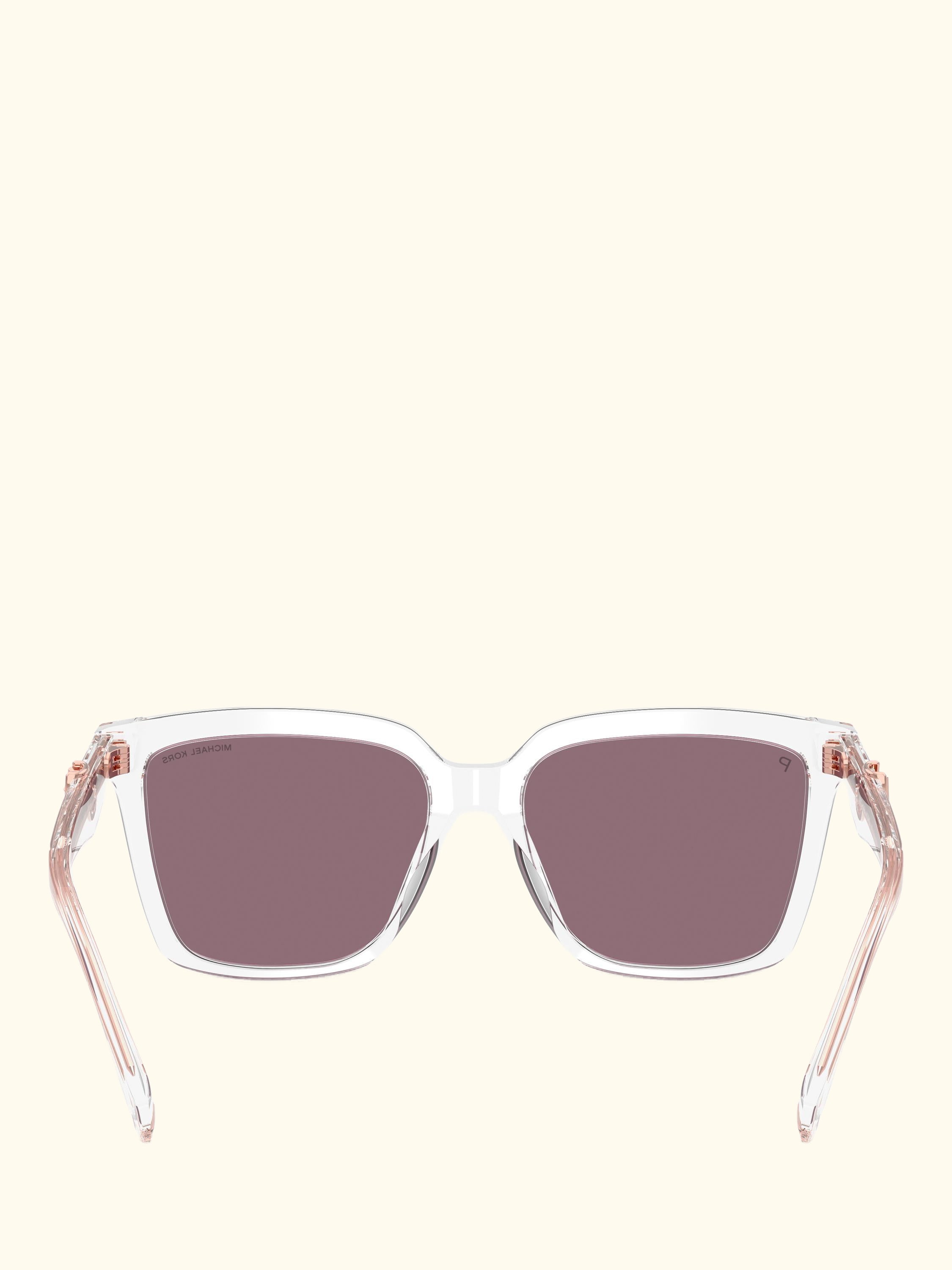 MK2256U Women Polarised Square Sunglasses, Clear/Pink