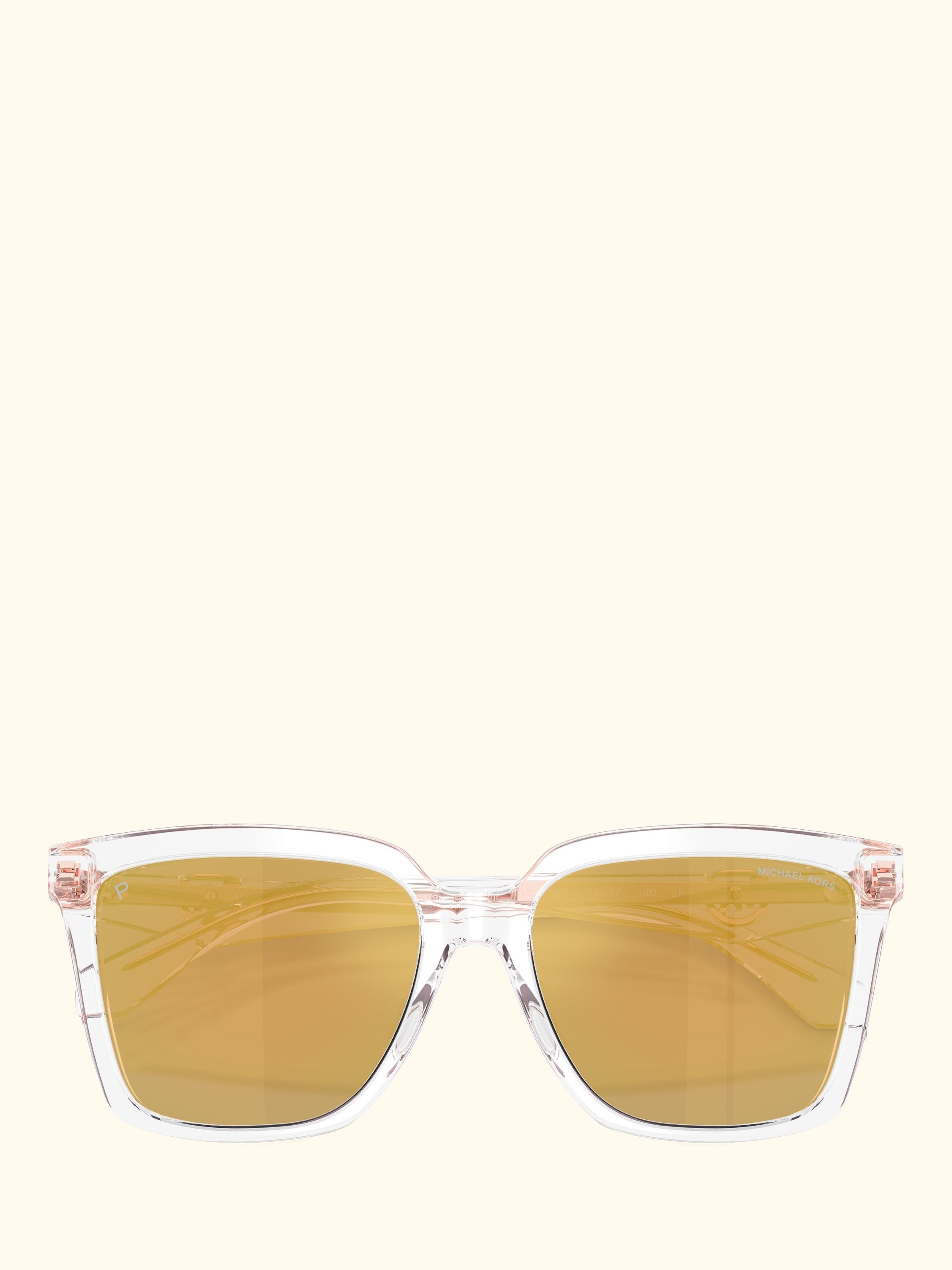 MK2256U Women Polarised Square Sunglasses, Clear/Pink
