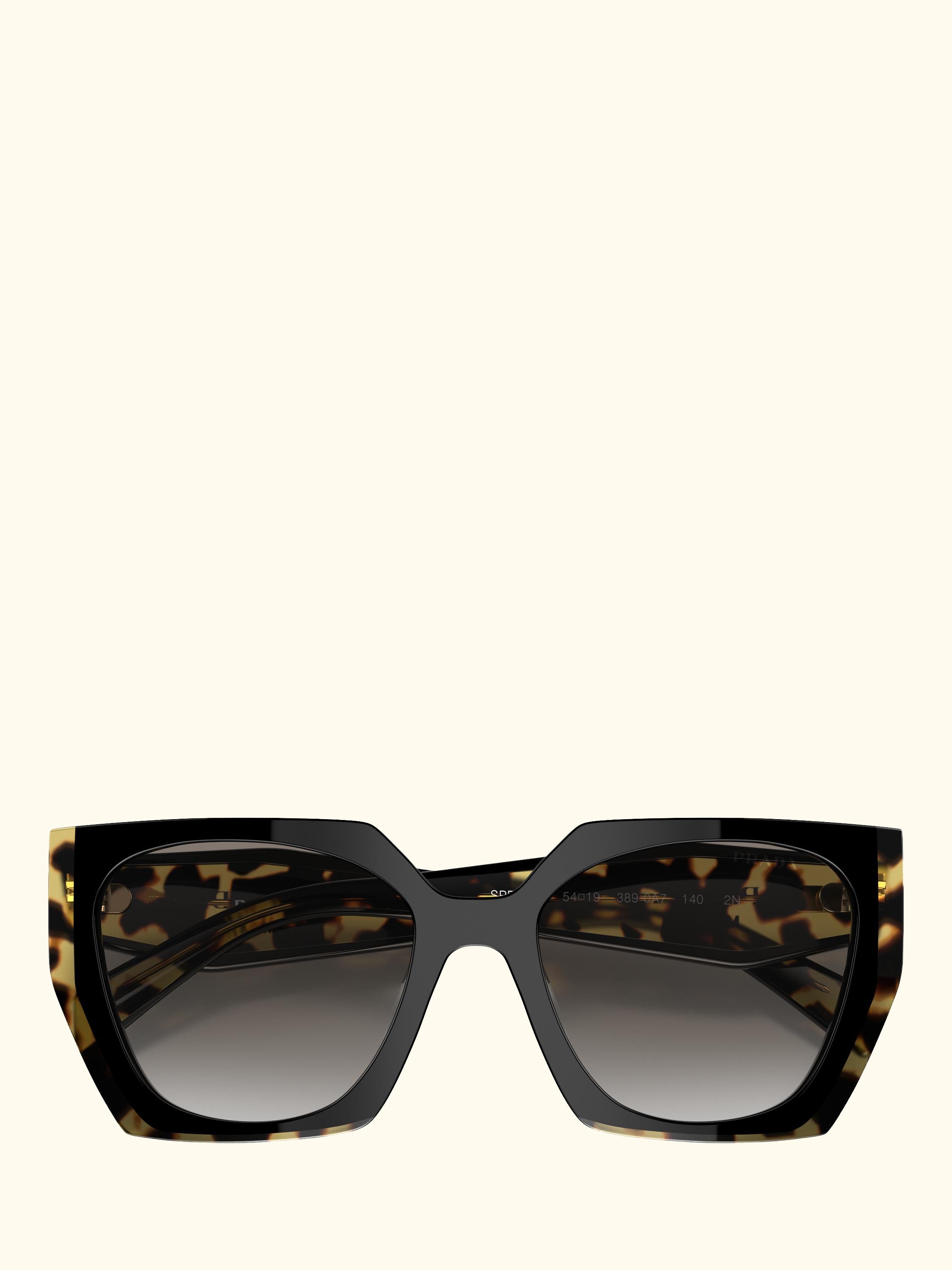 PR 15WS Women's Cat's Eye Sunglasses, Black Tortoise/Grey Gradient