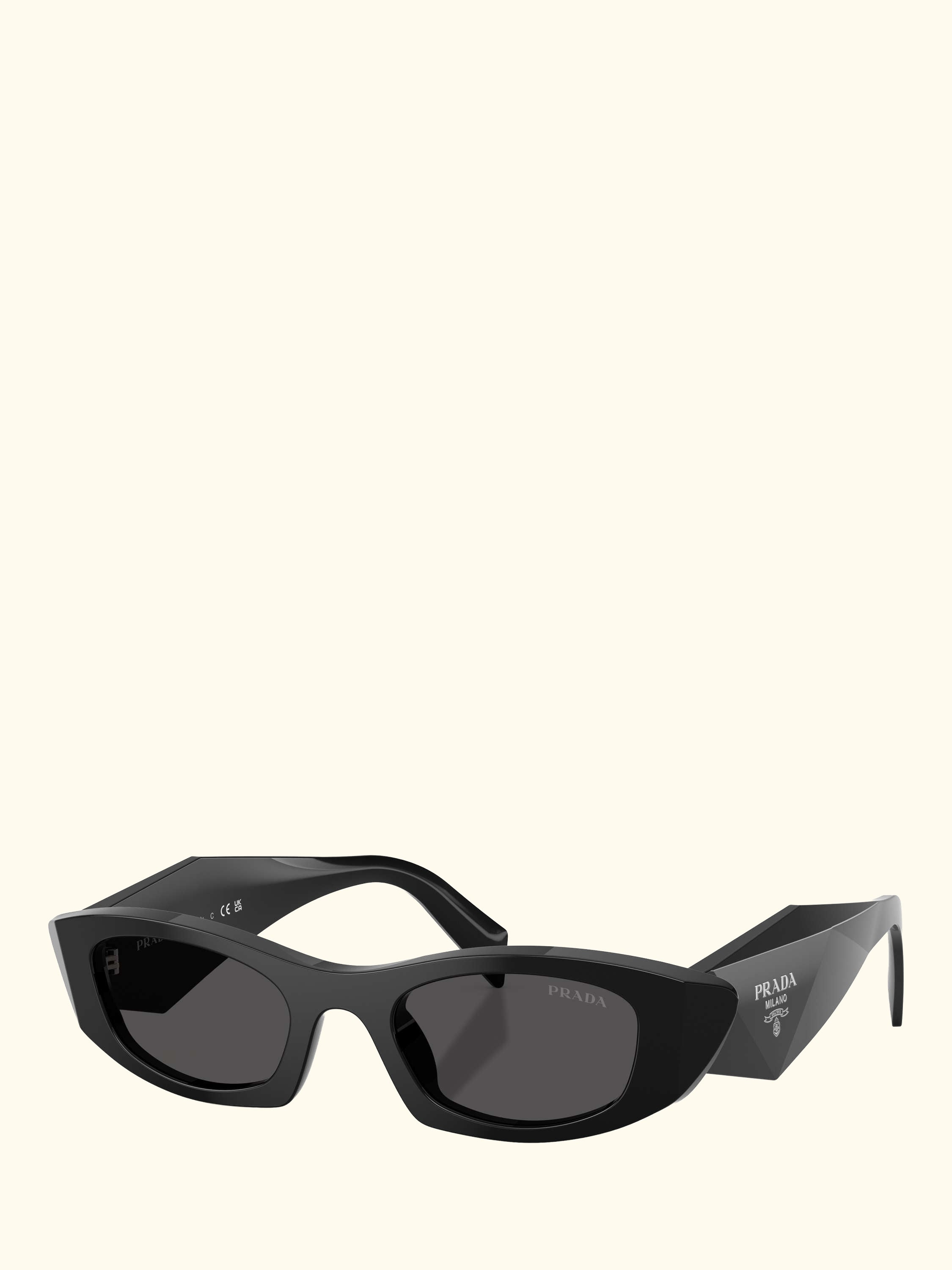PR B16S Women's Oval Sunglasses, Black/Grey