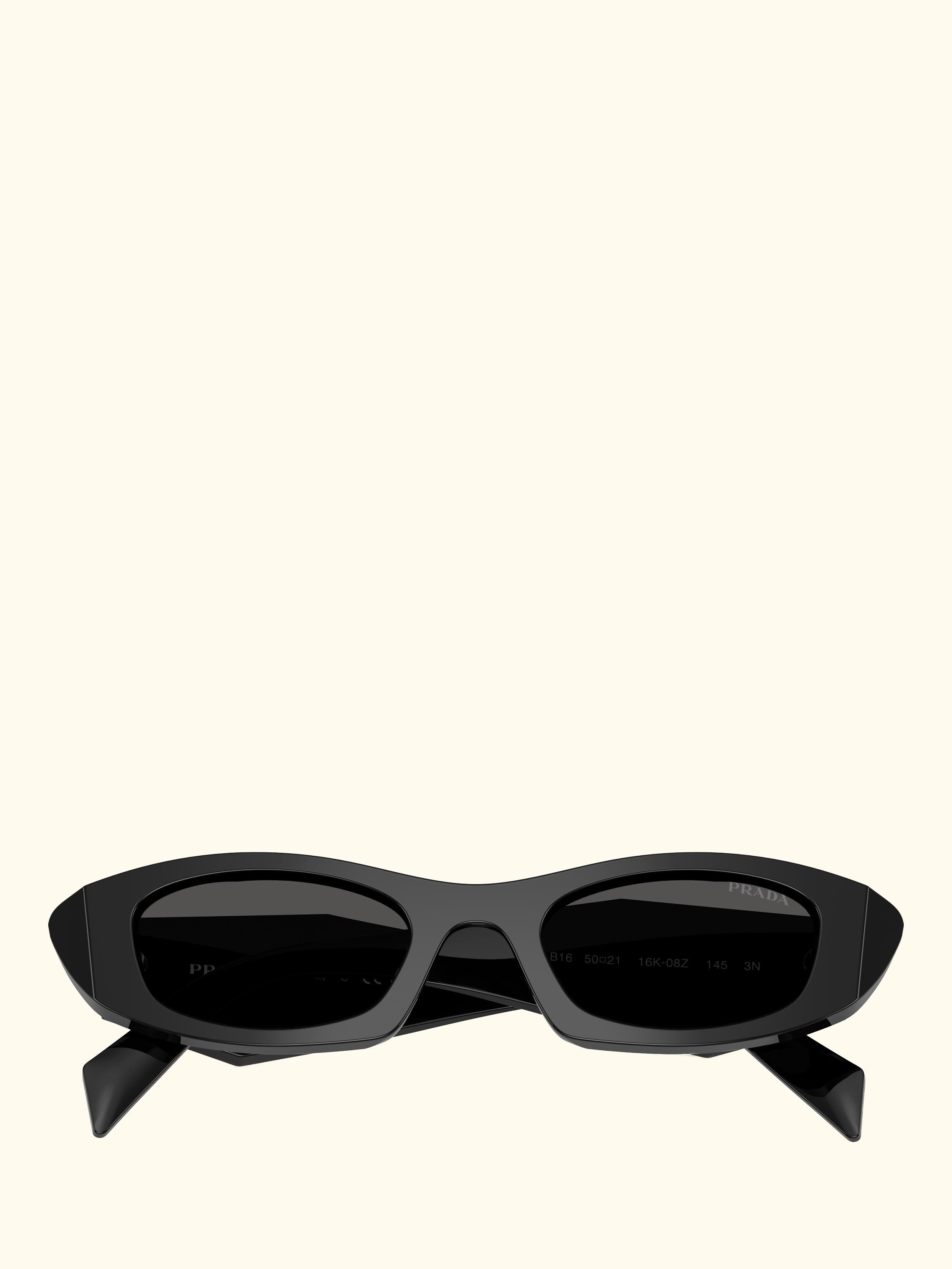 PR B16S Women's Oval Sunglasses, Black/Grey