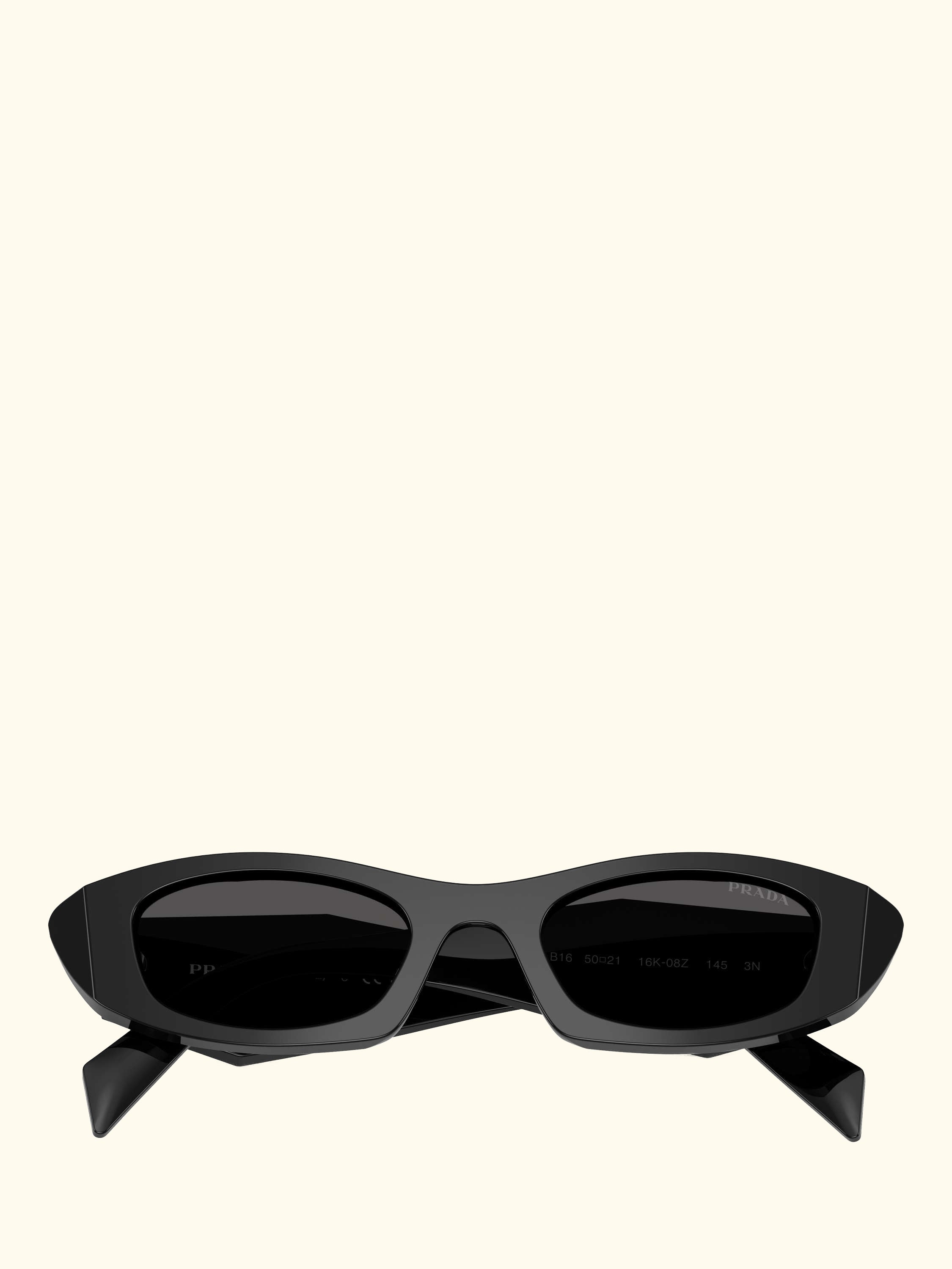 PR B16S Women's Oval Sunglasses, Black/Grey