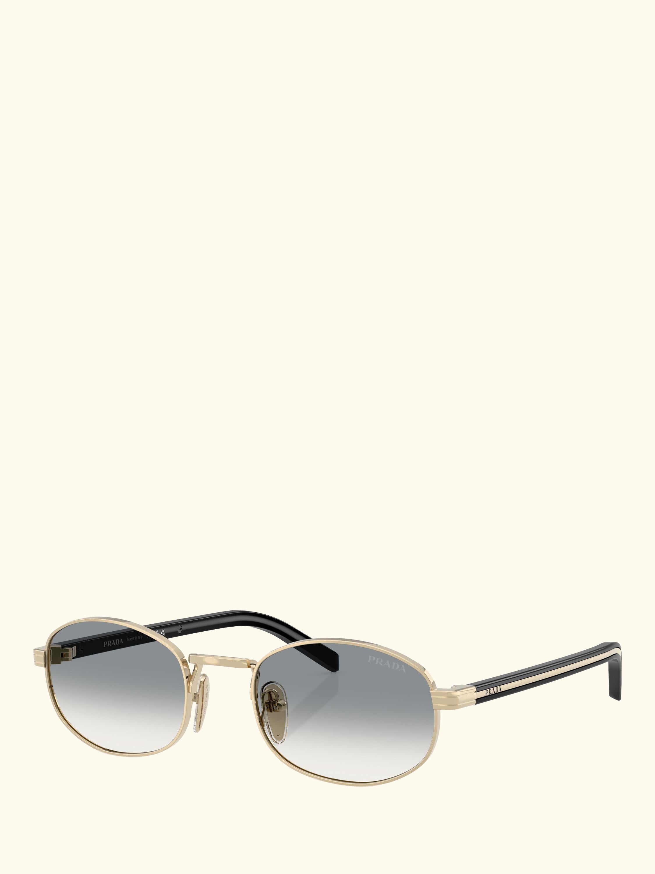 PR B53S Women's Oval Sunglasses, Pale Gold/Grey Gradient