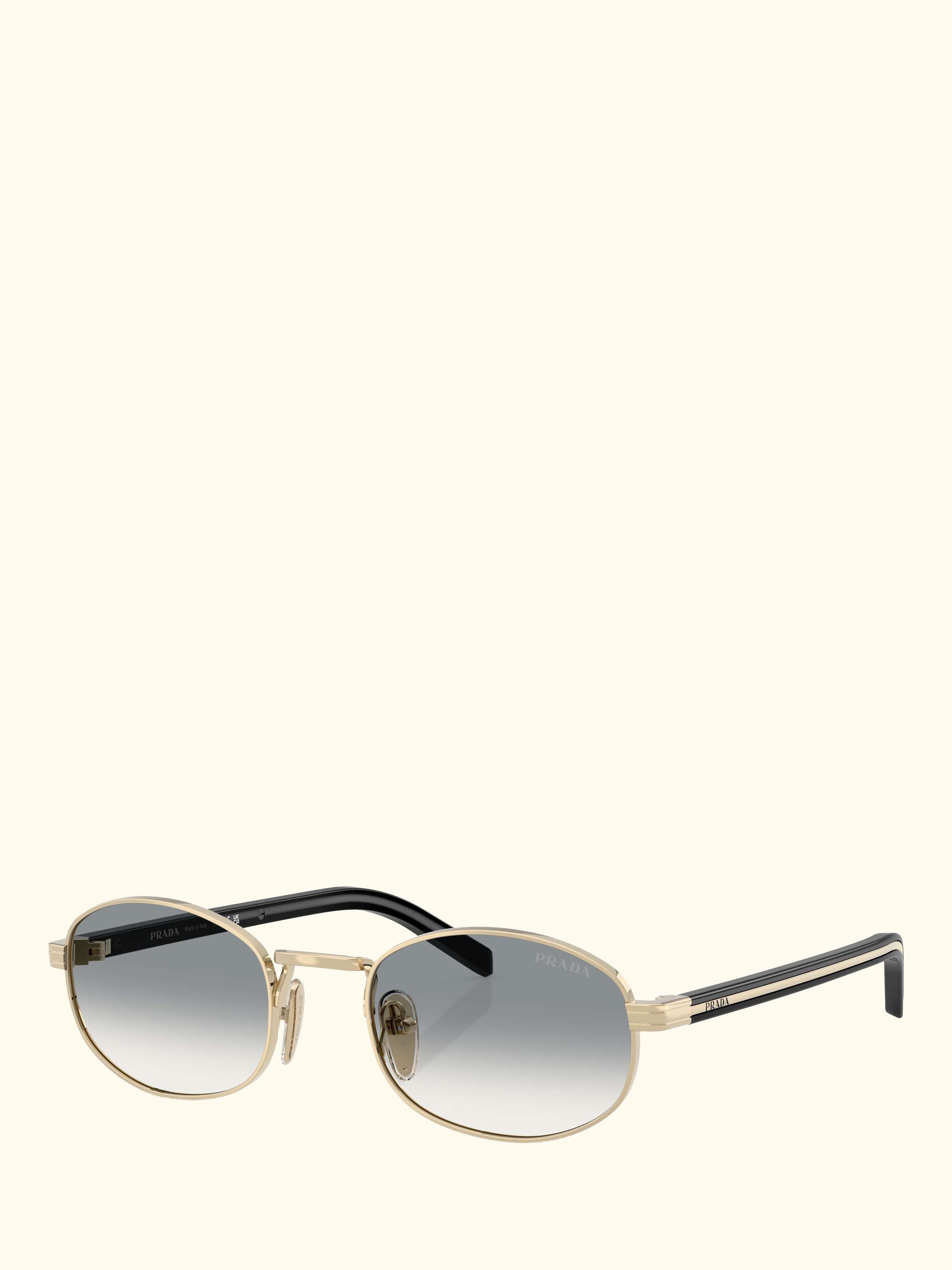 PR B53S Women's Oval Sunglasses, Pale Gold/Grey Gradient