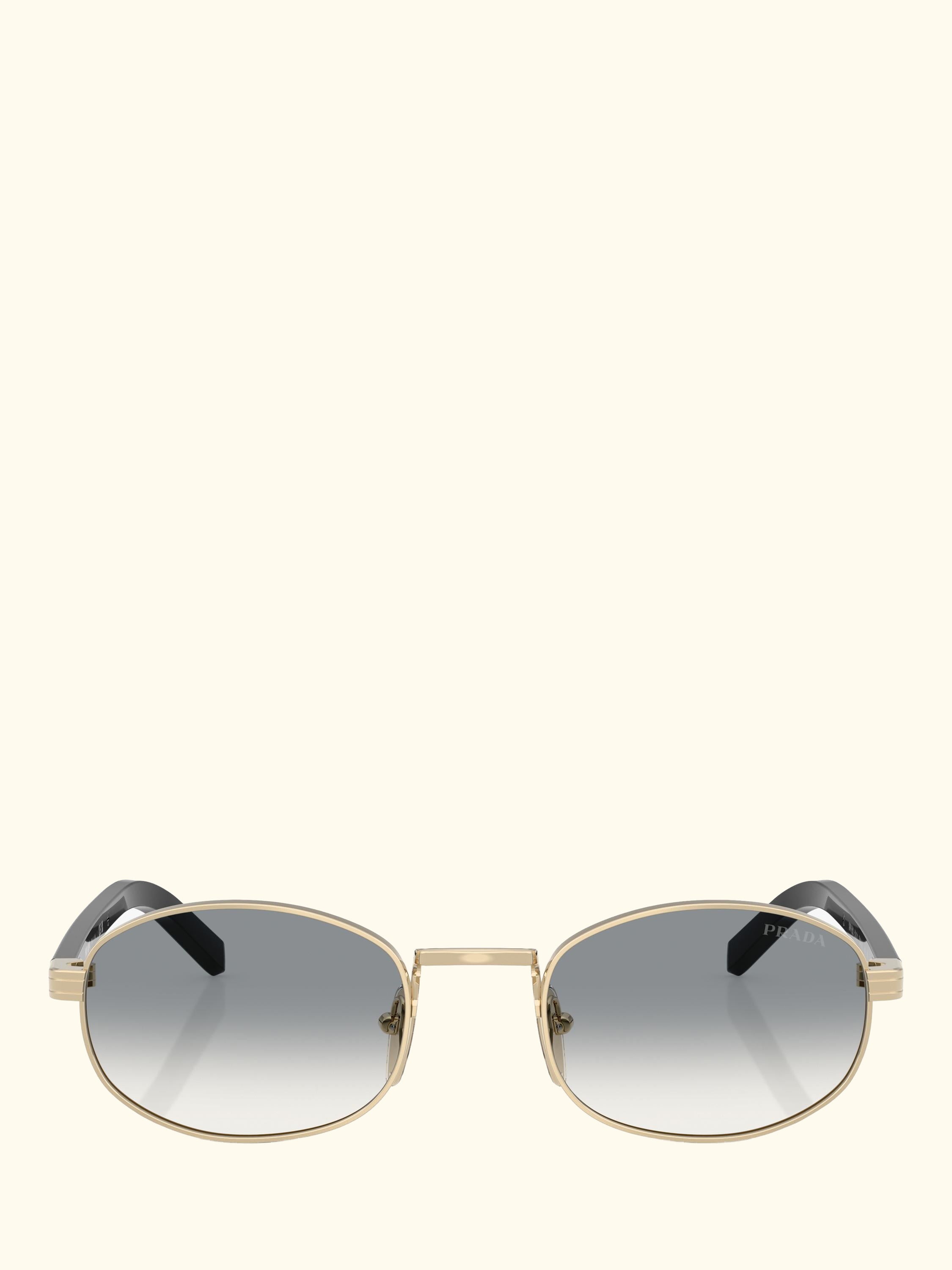PR B53S Women's Oval Sunglasses, Pale Gold/Grey Gradient