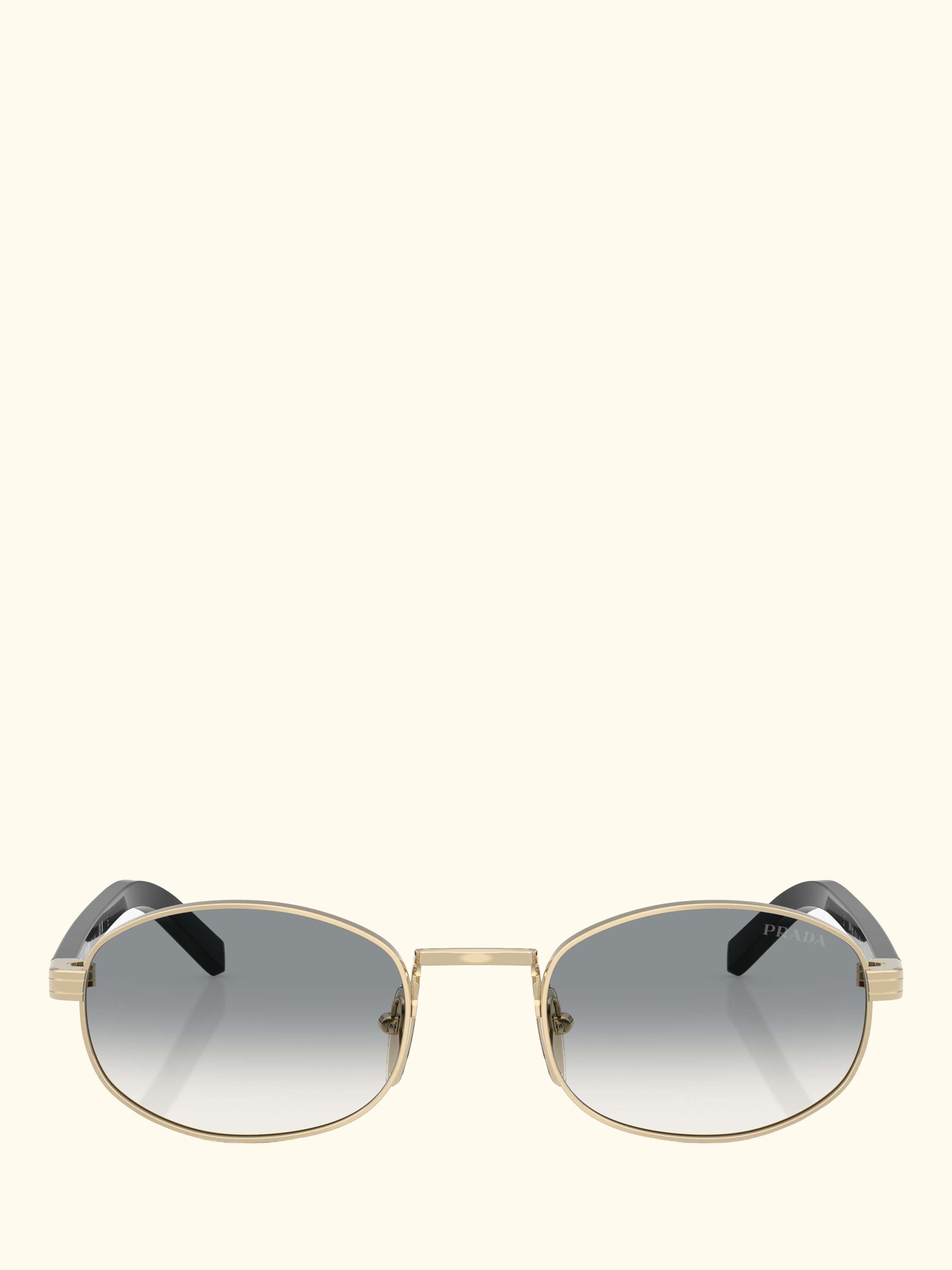 PR B53S Women's Oval Sunglasses, Pale Gold/Grey Gradient