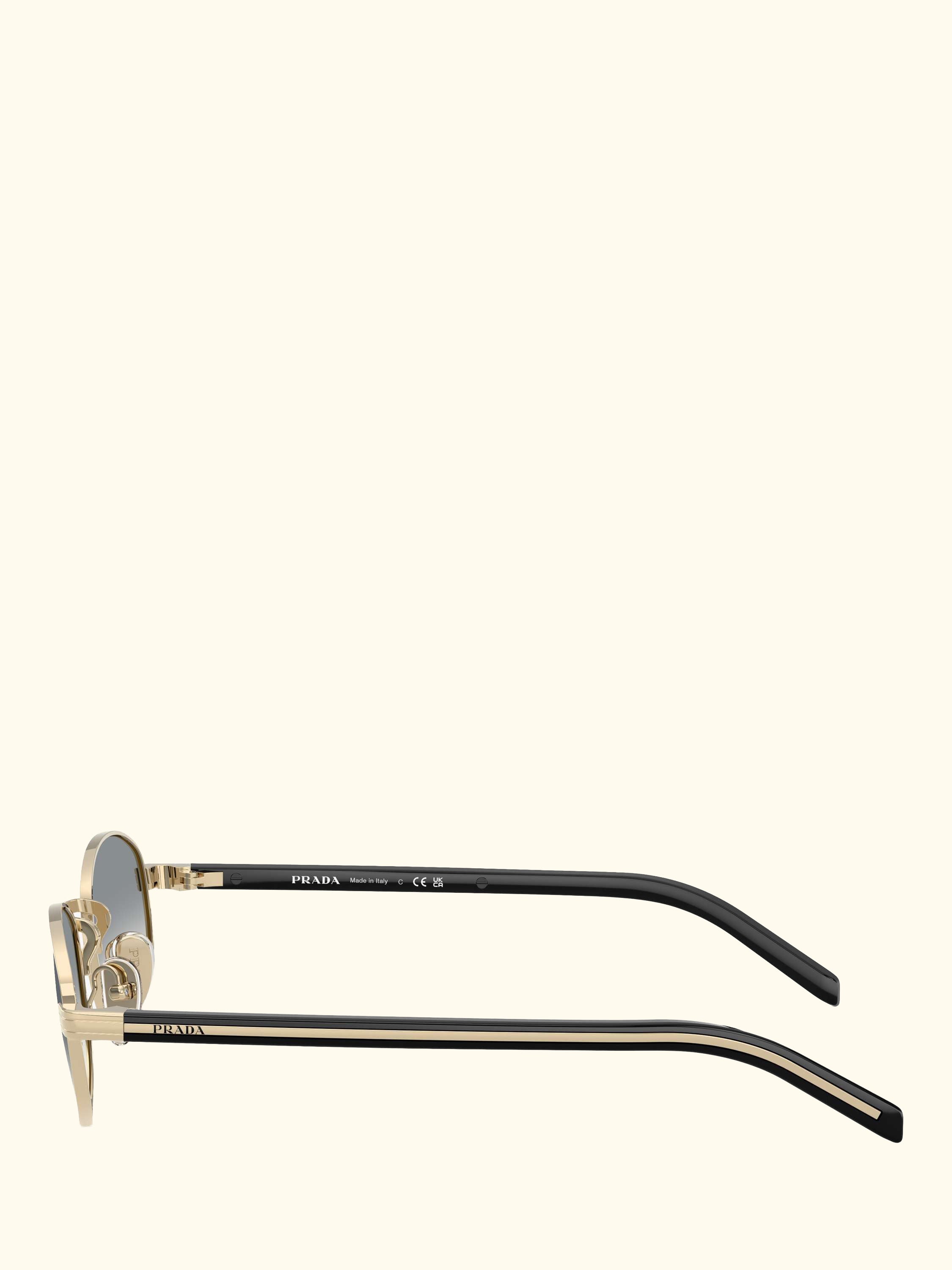 PR B53S Women's Oval Sunglasses, Pale Gold/Grey Gradient