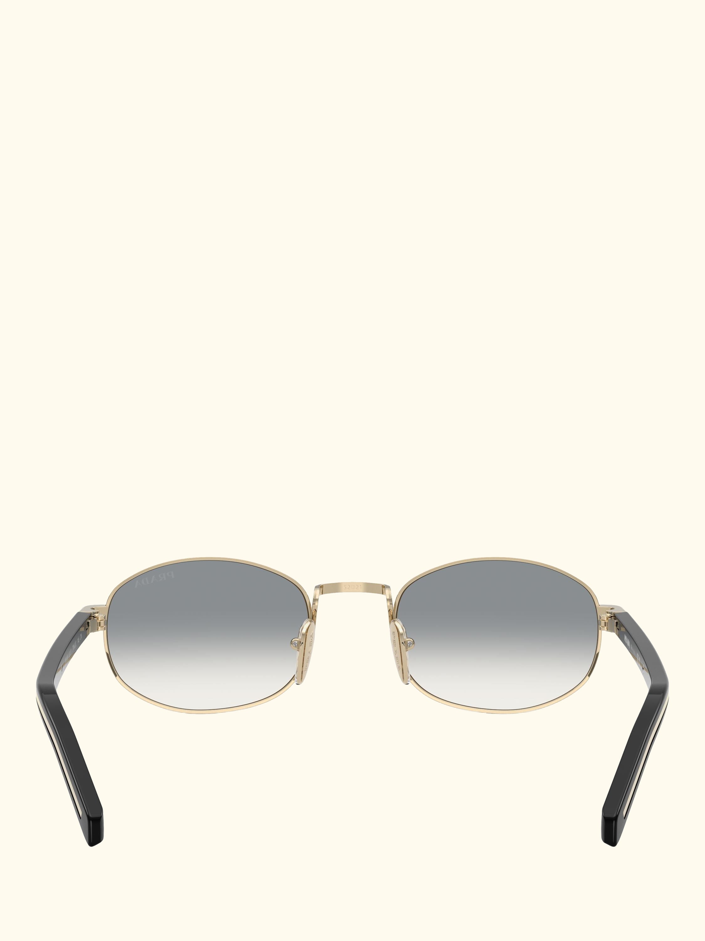 PR B53S Women's Oval Sunglasses, Pale Gold/Grey Gradient