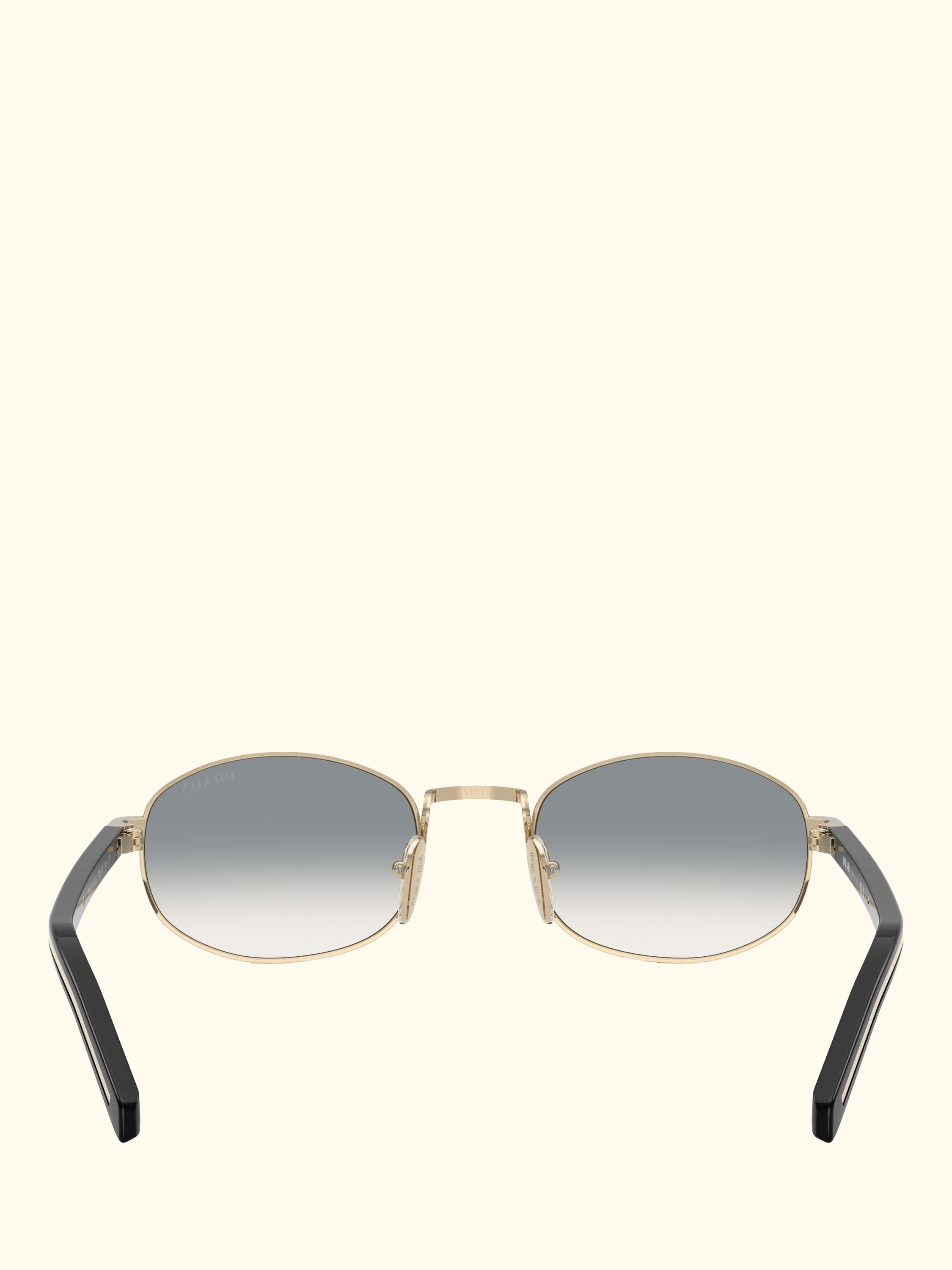 PR B53S Women's Oval Sunglasses, Pale Gold/Grey Gradient