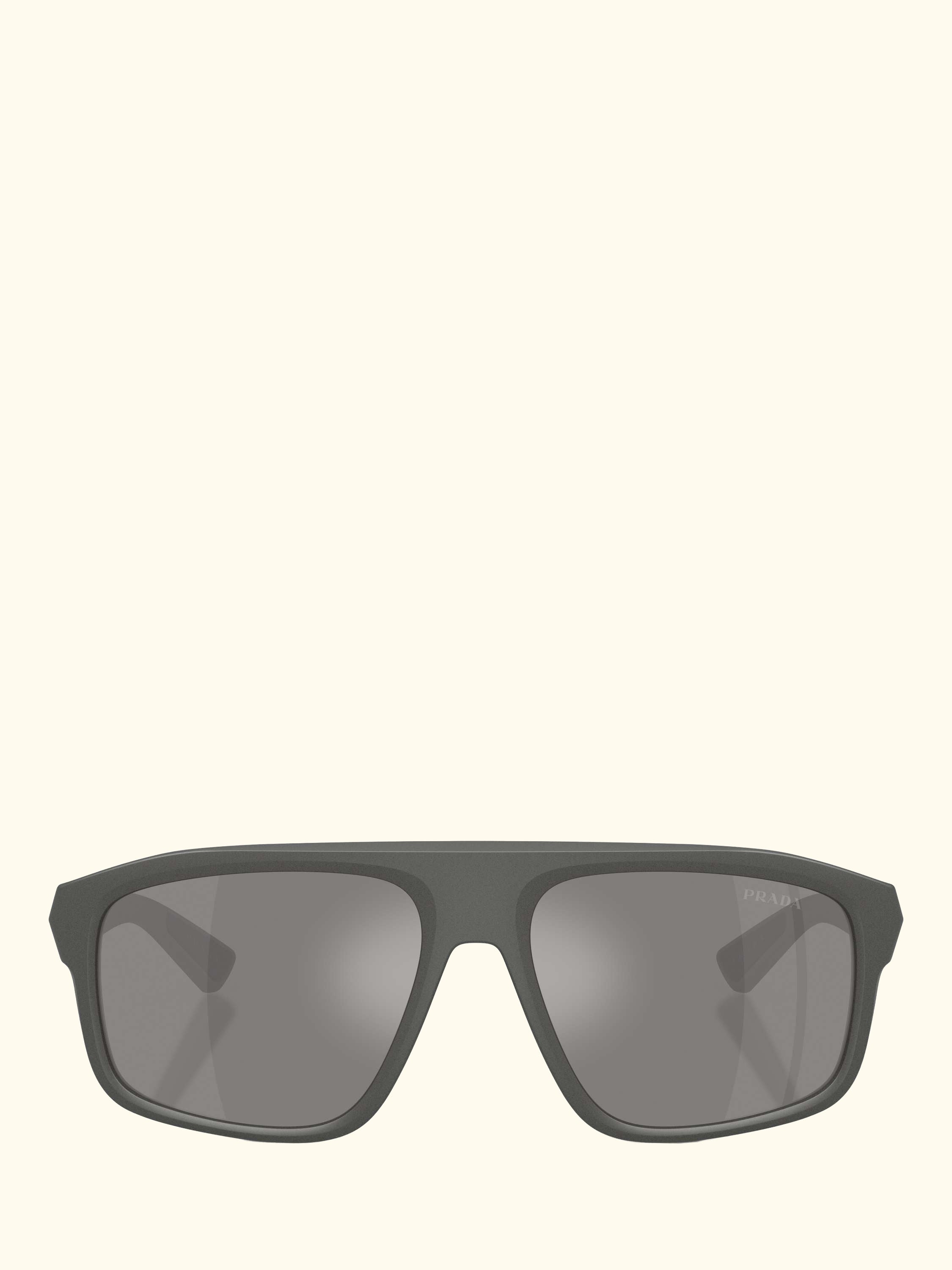Prada Linea Rossa PS B02S Men's Irregular Sunglasses, Metal Grey/Mirror Grey