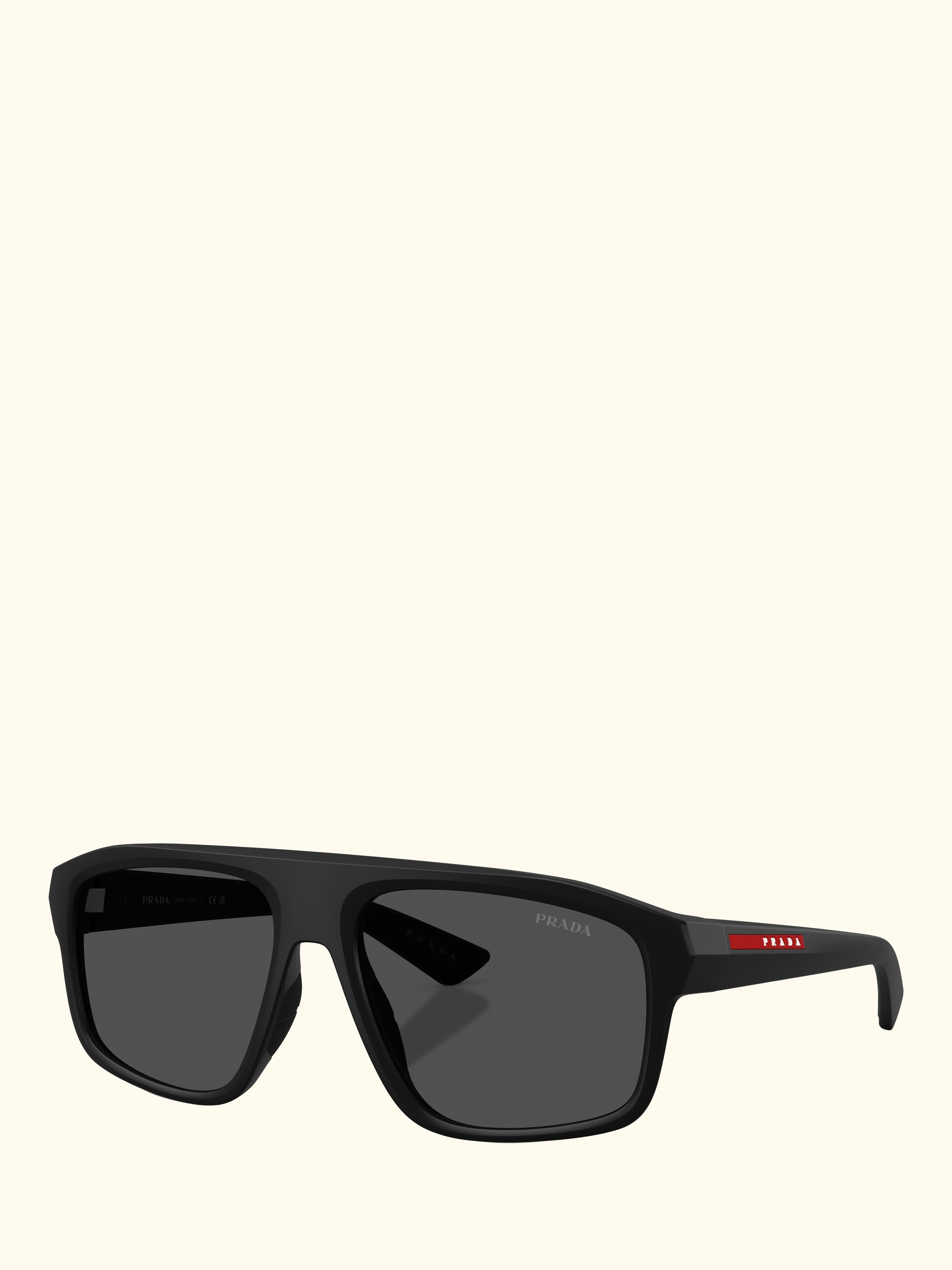 Prada Linea Rossa PS B02S Men's Irregular Sunglasses, Matte Black/Grey