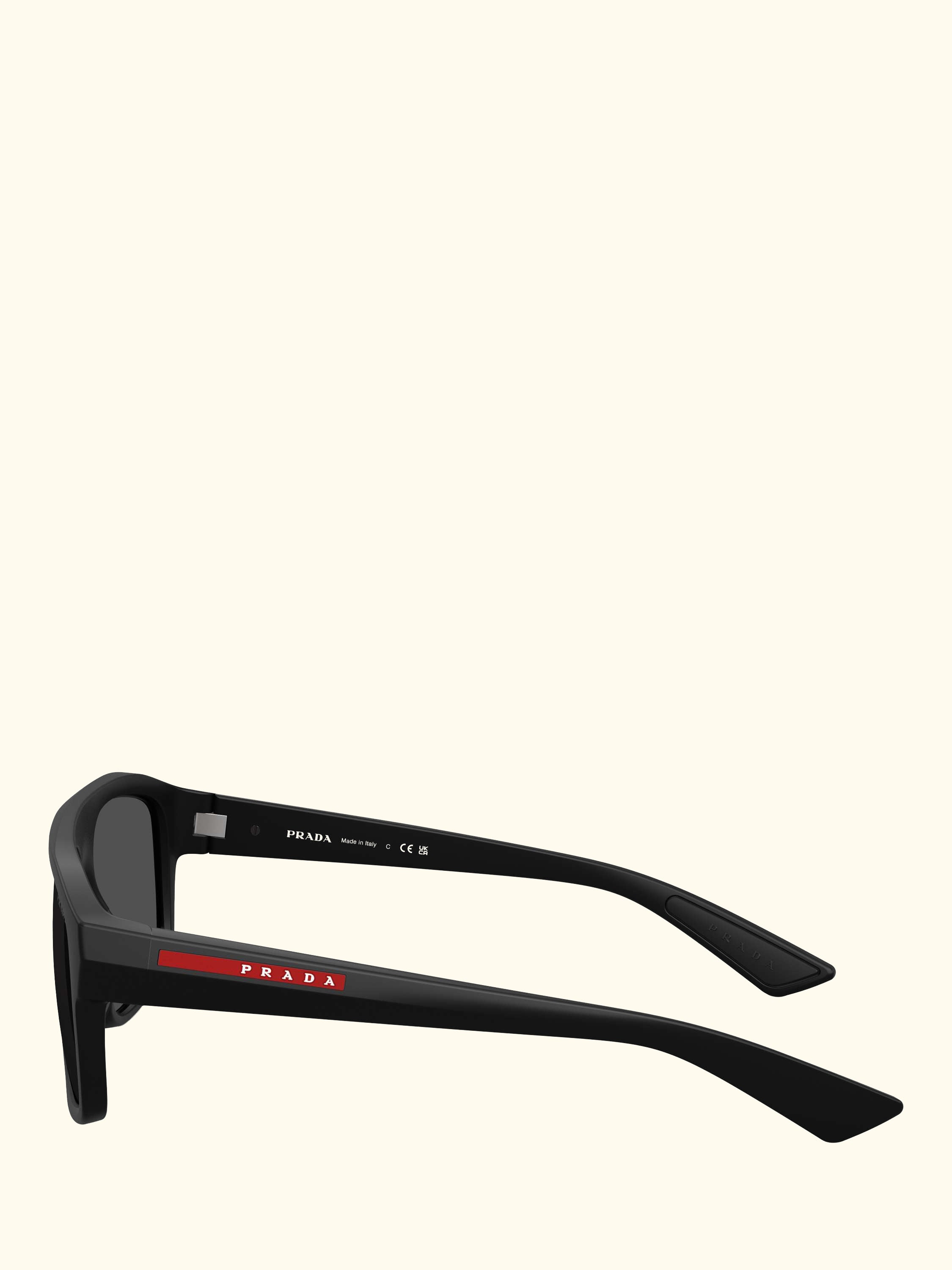Prada Linea Rossa PS B02S Men's Irregular Sunglasses, Matte Black/Grey