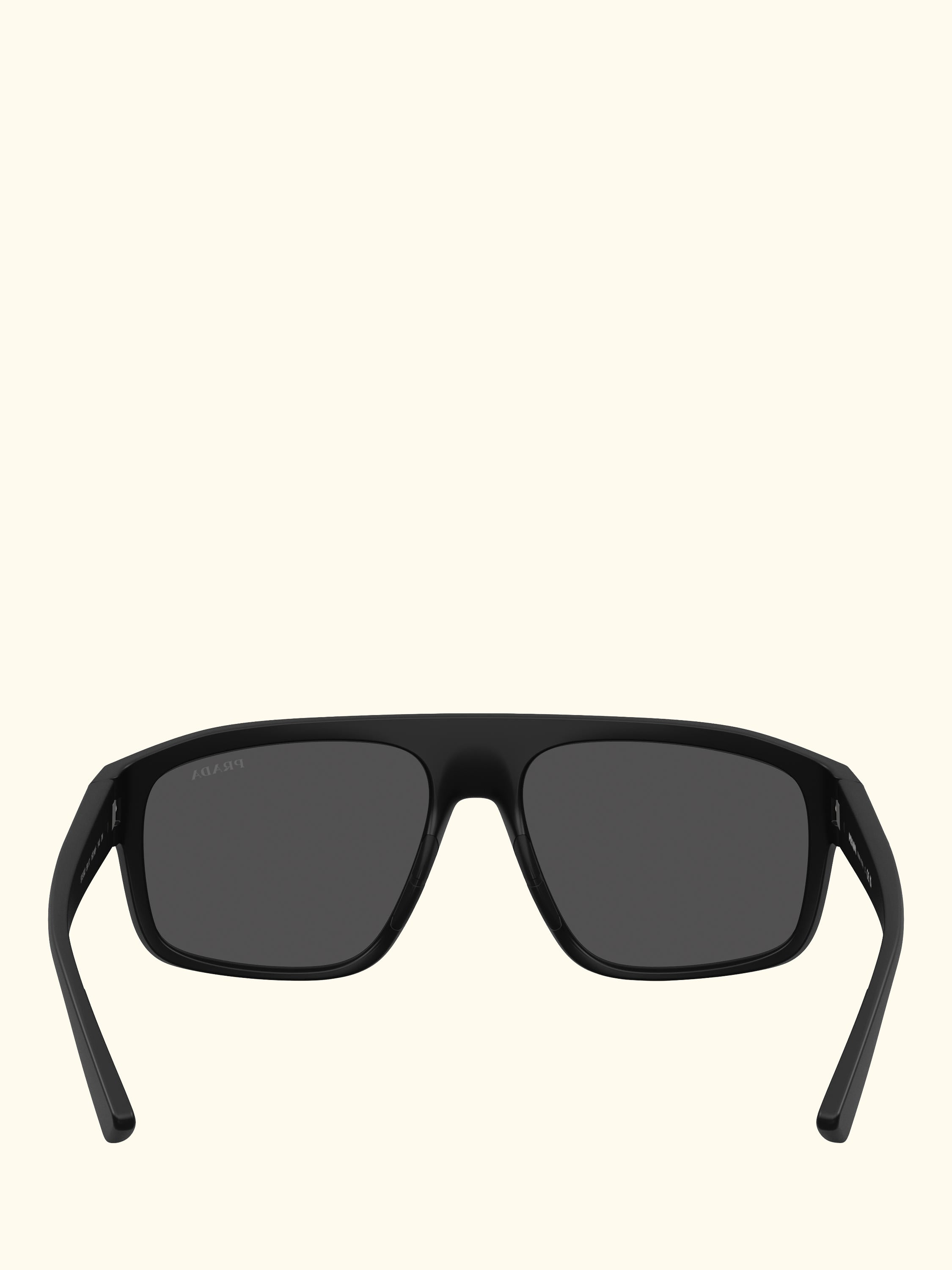 Prada Linea Rossa PS B02S Men's Irregular Sunglasses, Matte Black/Grey