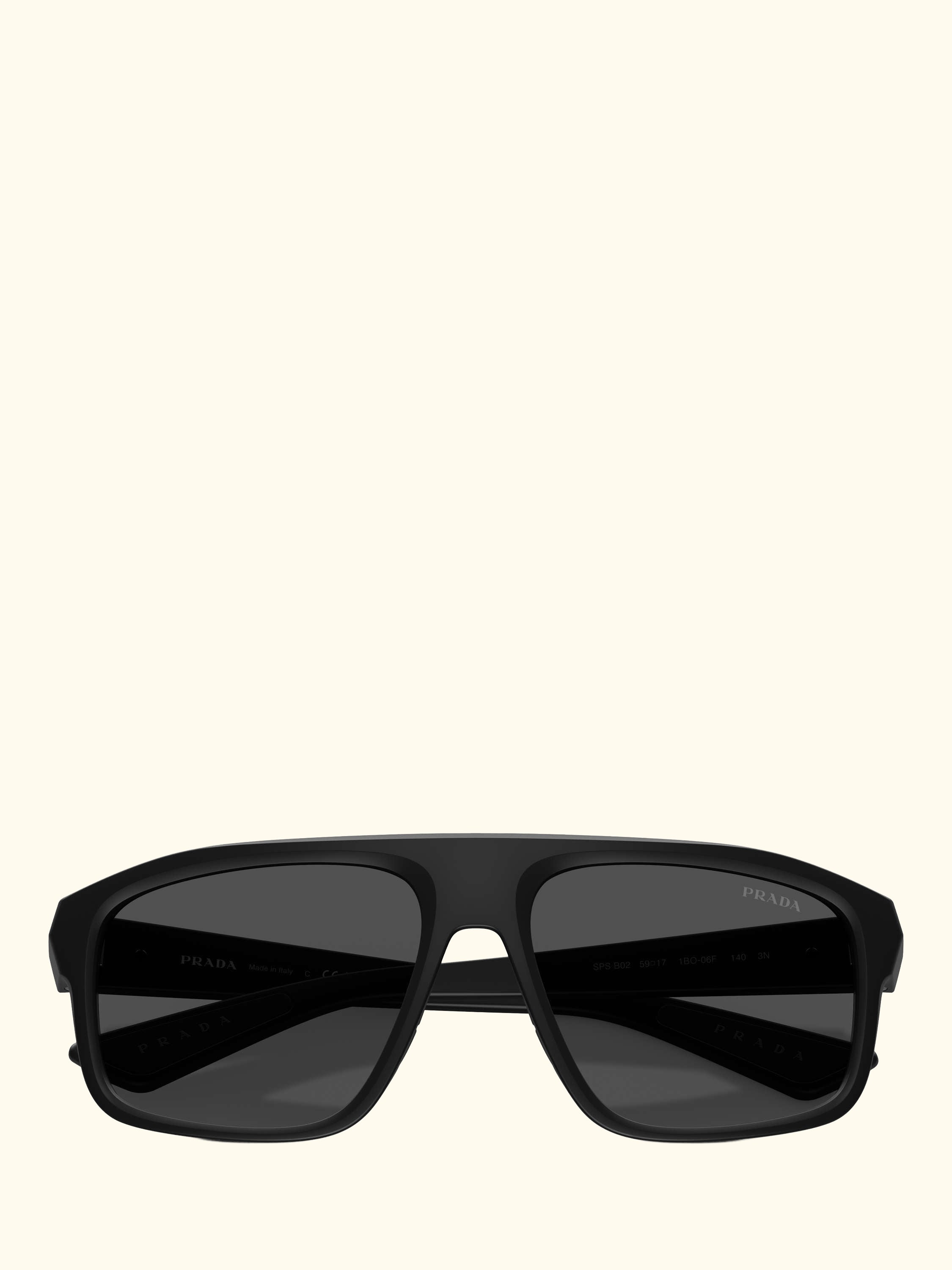 Prada Linea Rossa PS B02S Men's Irregular Sunglasses, Matte Black/Grey