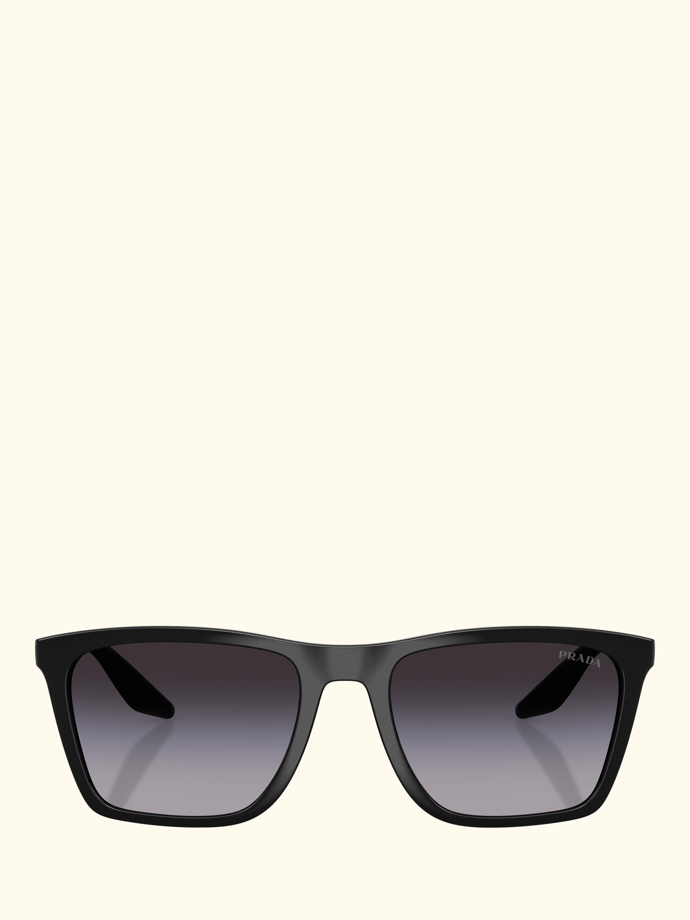 Prada Linea Rossa PS B08S Men's Pillow Sunglasses, Black/Grey Gradient