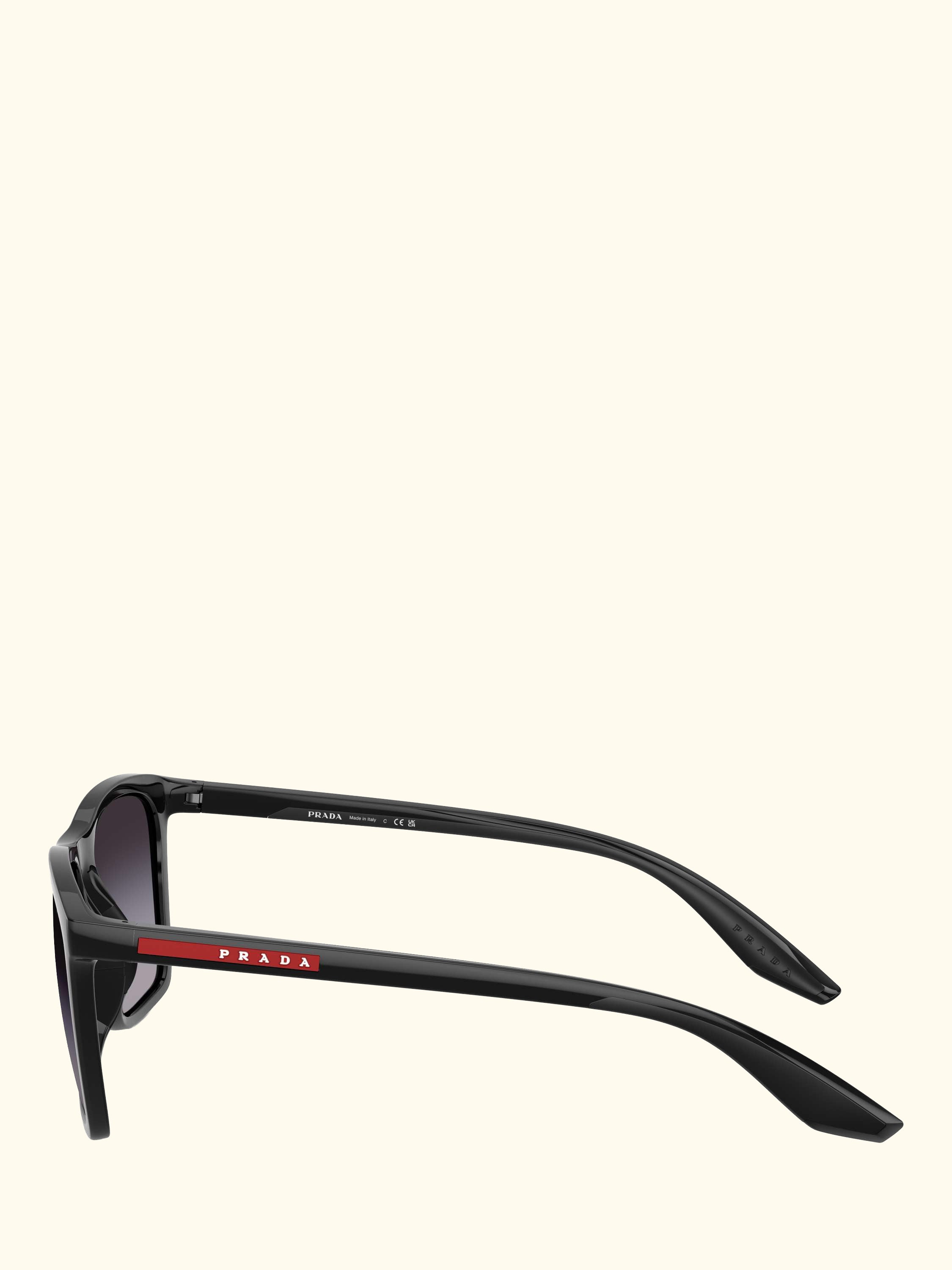 Prada Linea Rossa PS B08S Men's Pillow Sunglasses, Black/Grey Gradient