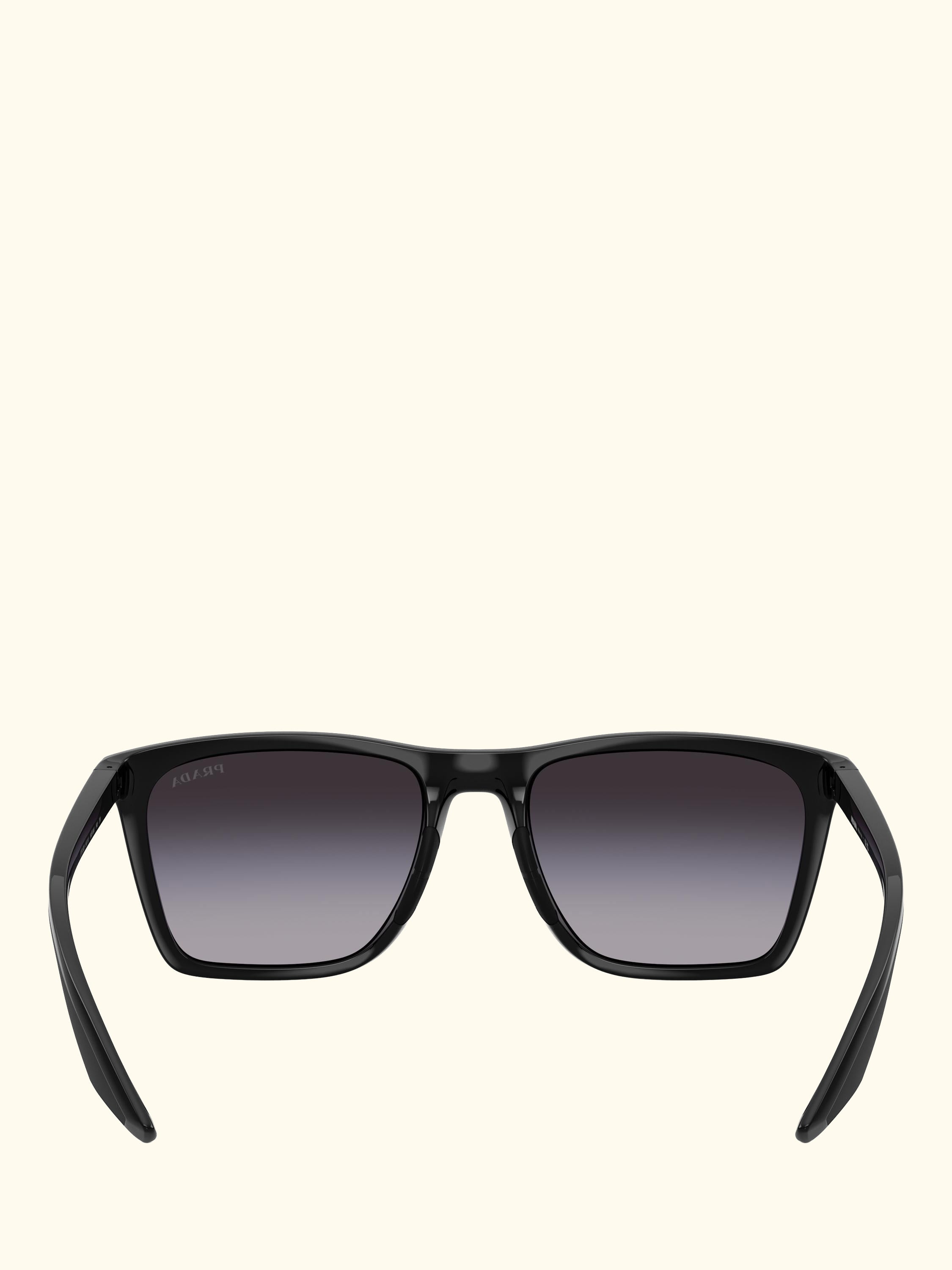 Prada Linea Rossa PS B08S Men's Pillow Sunglasses, Black/Grey Gradient