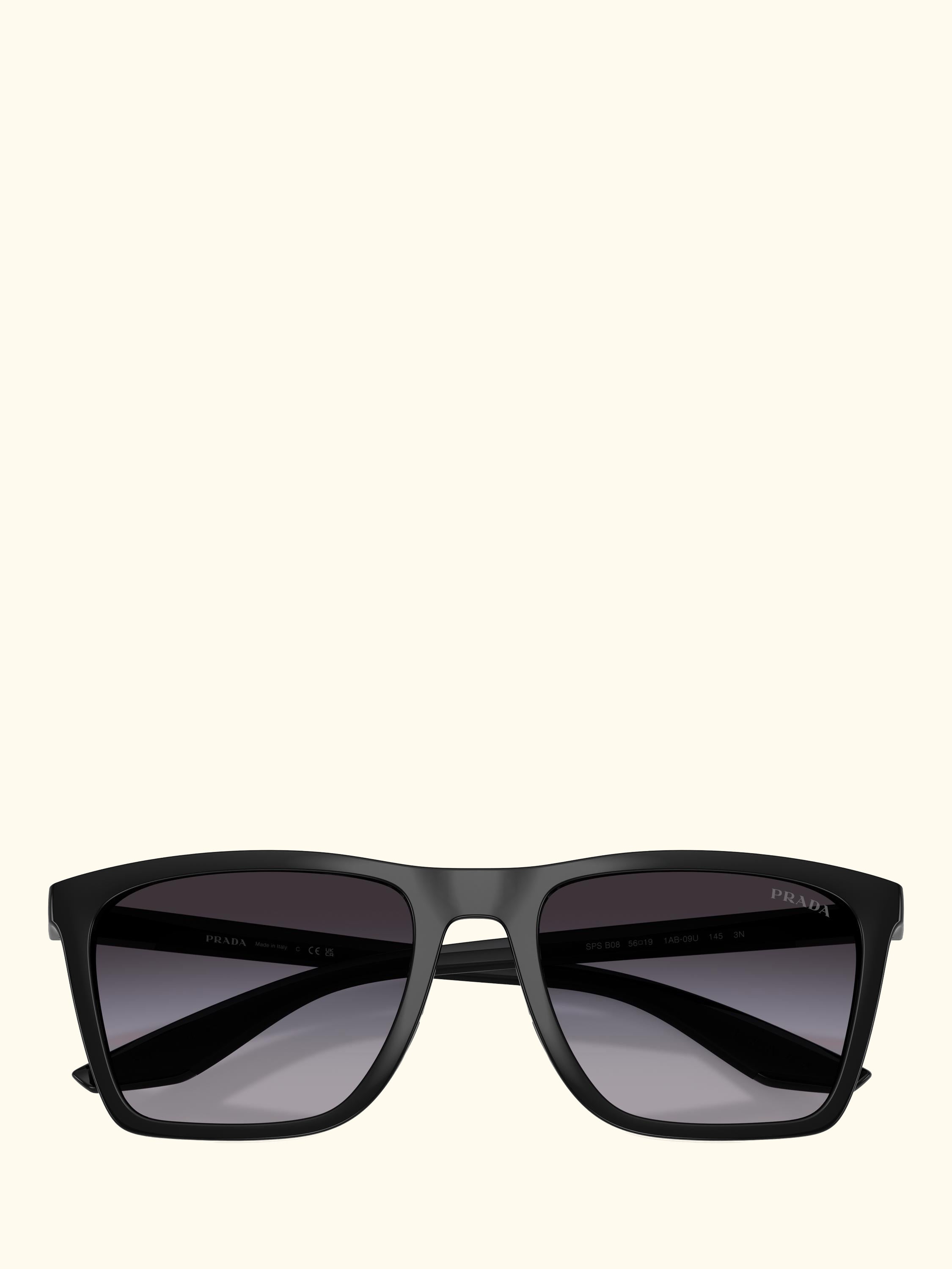 Prada Linea Rossa PS B08S Men's Pillow Sunglasses, Black/Grey Gradient