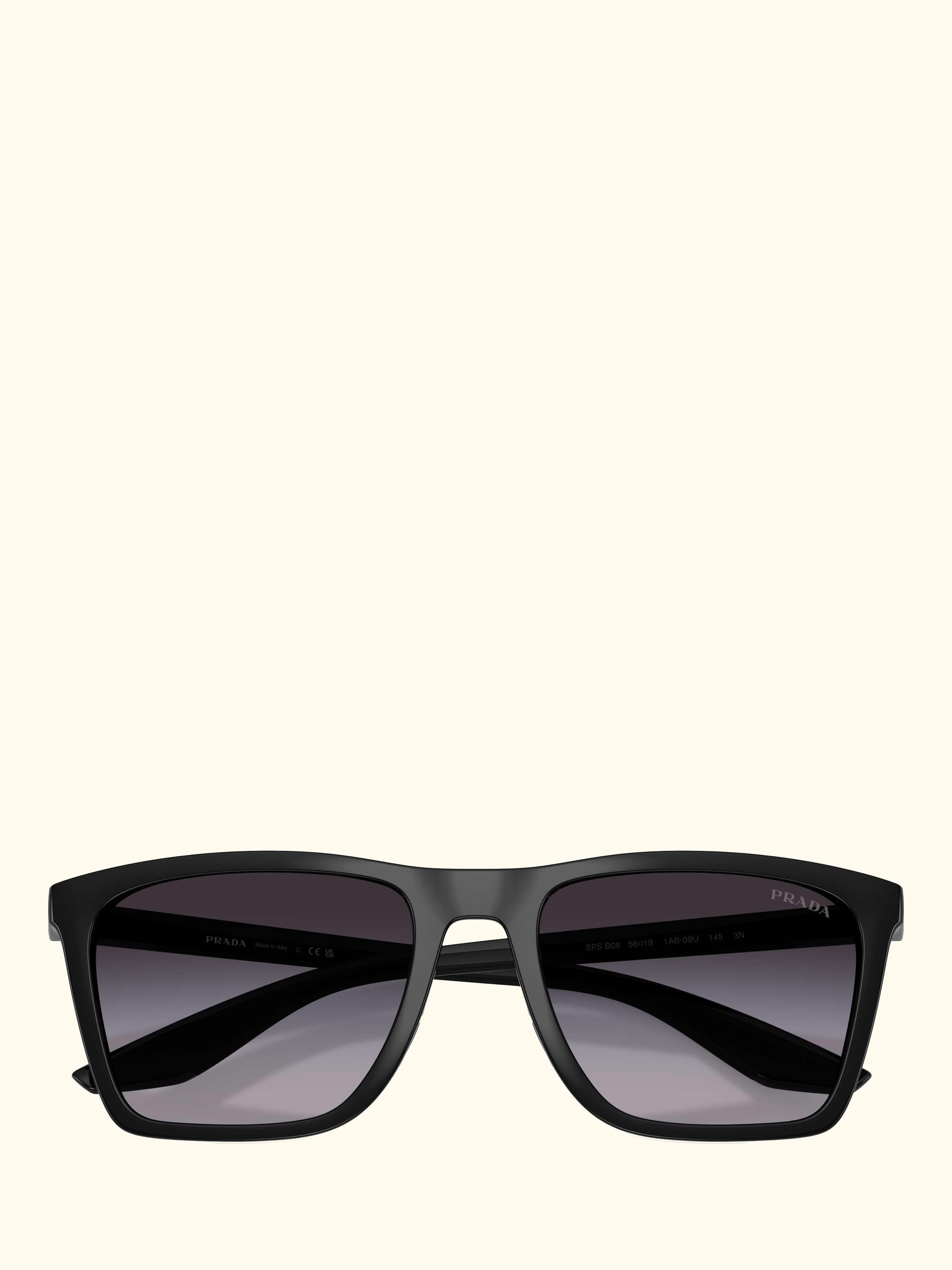 Prada Linea Rossa PS B08S Men's Pillow Sunglasses, Black/Grey Gradient