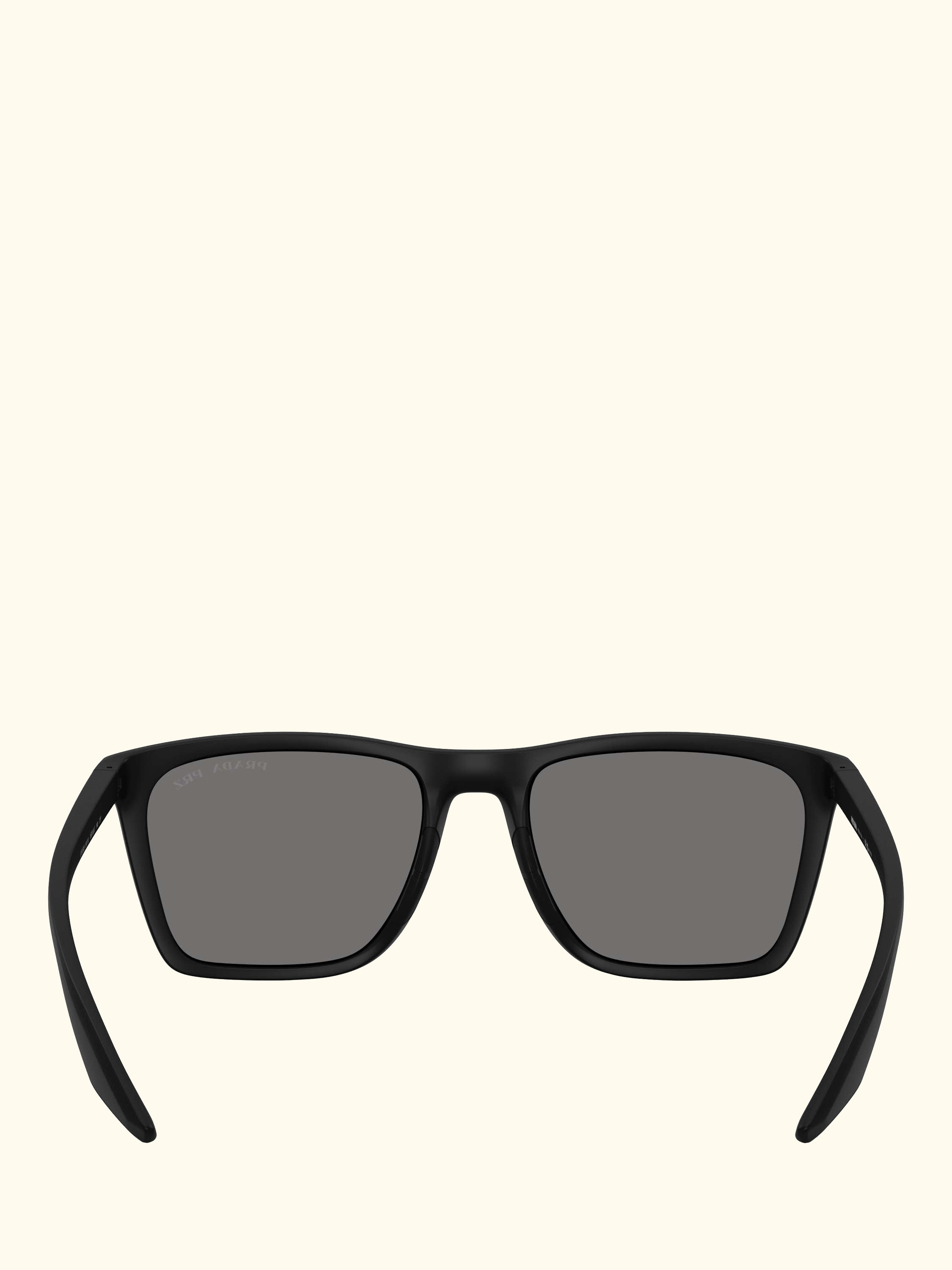Prada Linea Rossa PS B08S Men's Polarised Pillow Sunglasses, Matte Black/Grey