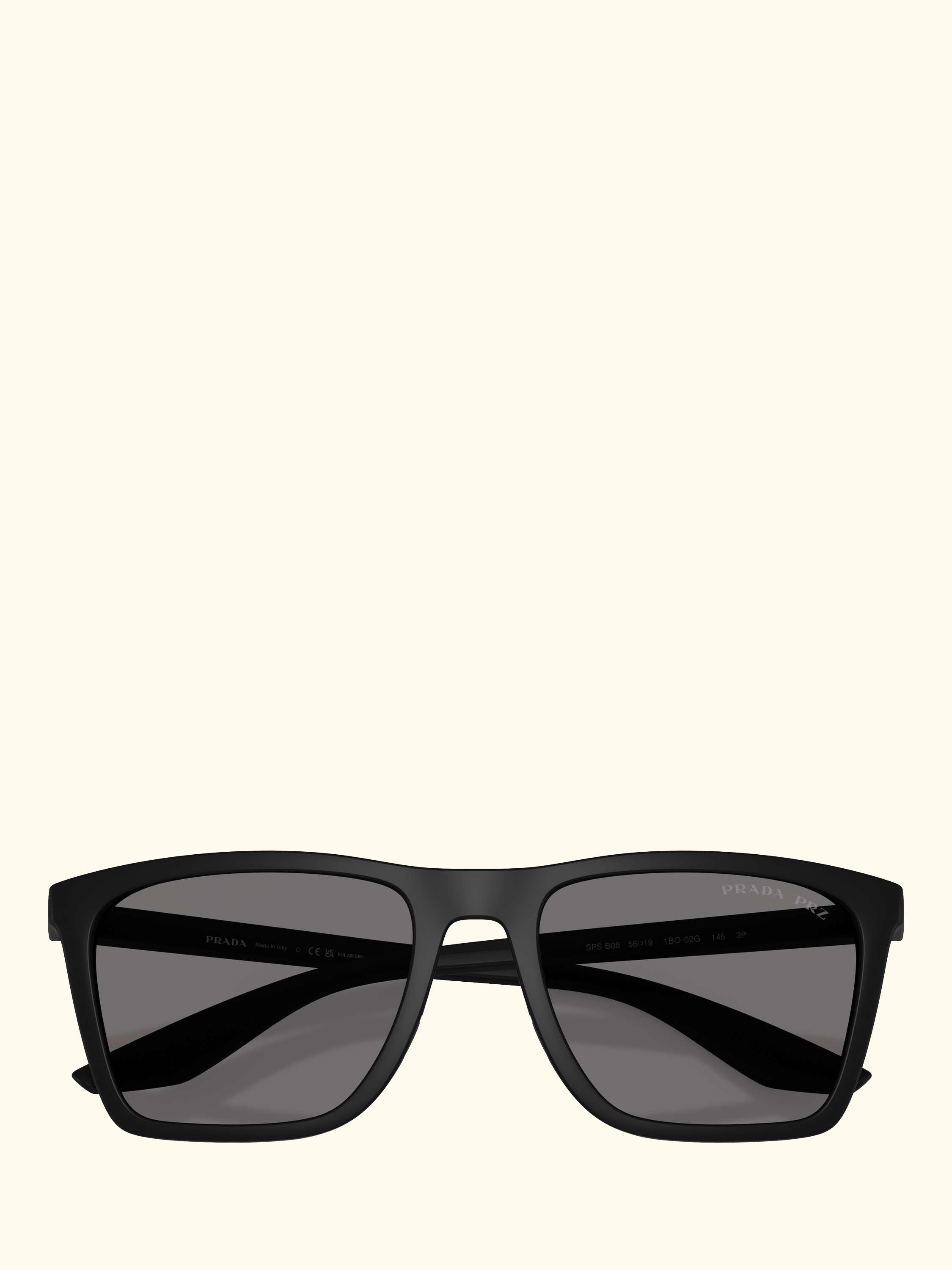Prada Linea Rossa PS B08S Men's Polarised Pillow Sunglasses, Matte Black/Grey