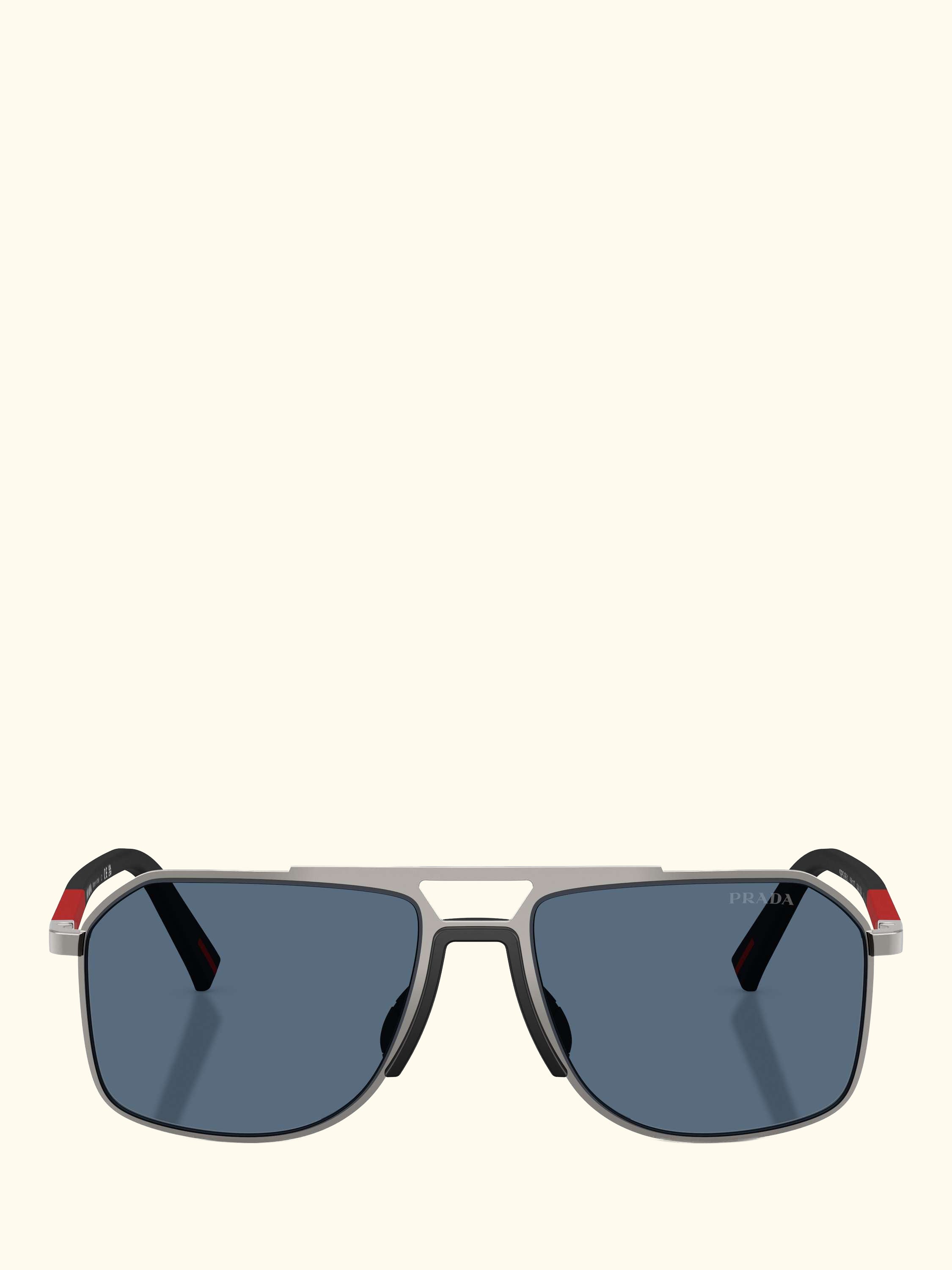Prada Linea Rossa PS B51S Men's Aviator Sunglasses, Gunmetal/Blue