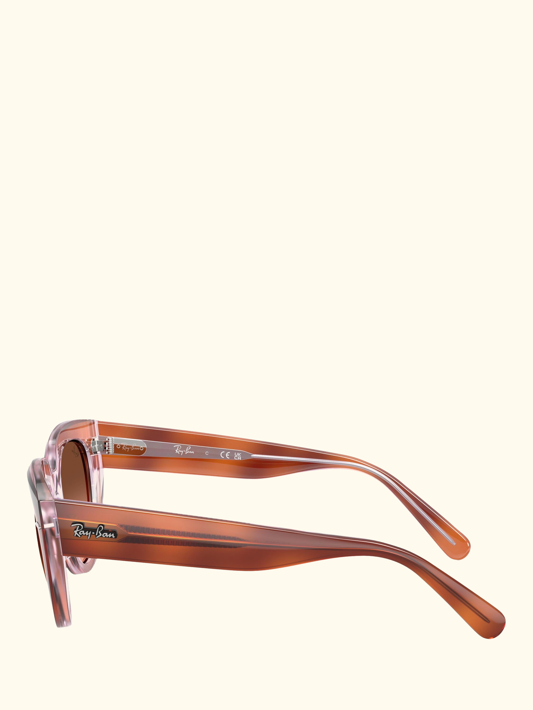 RB22861 Women's Square Sunglasses, Red Havana On Trasp. Multicolo